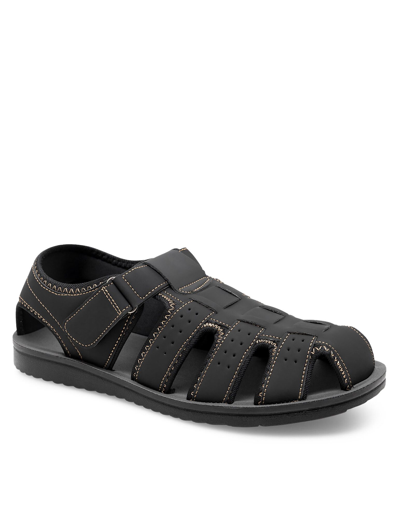 Lanetti Lanetti Sandalen Herren MSS20504-01 Schwarz Sandale