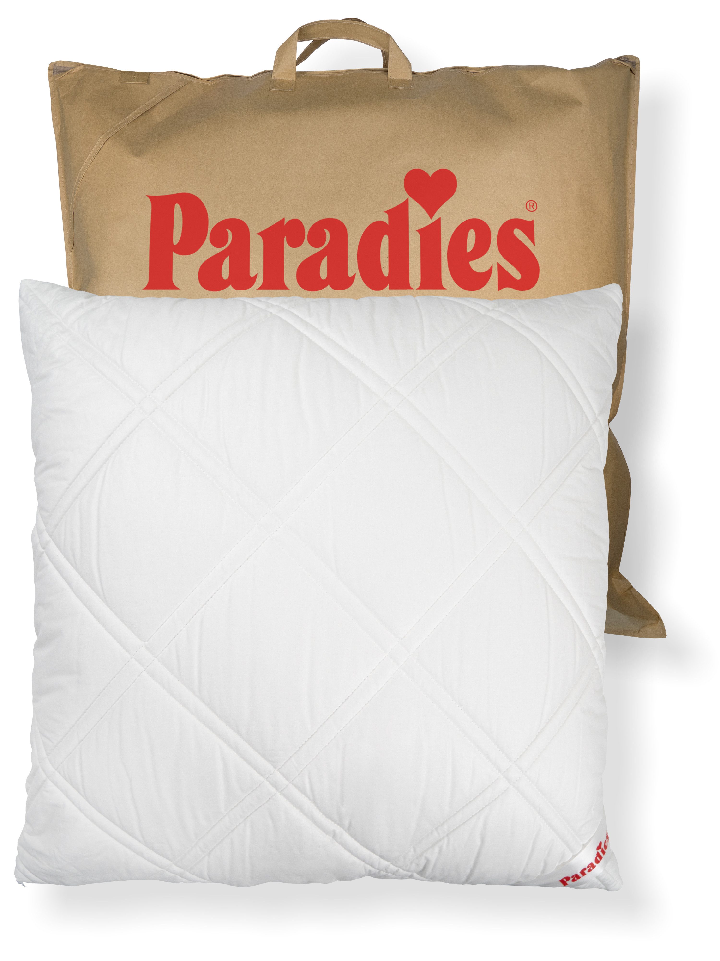 Paradies Kopfkissen Softy Top Plus, Kissen mit versteppter Hülle und Reißverschluss, Füllung: 100% Polyester, Bezug: Baumwolle, Kopfkissen 80 x 80 cm