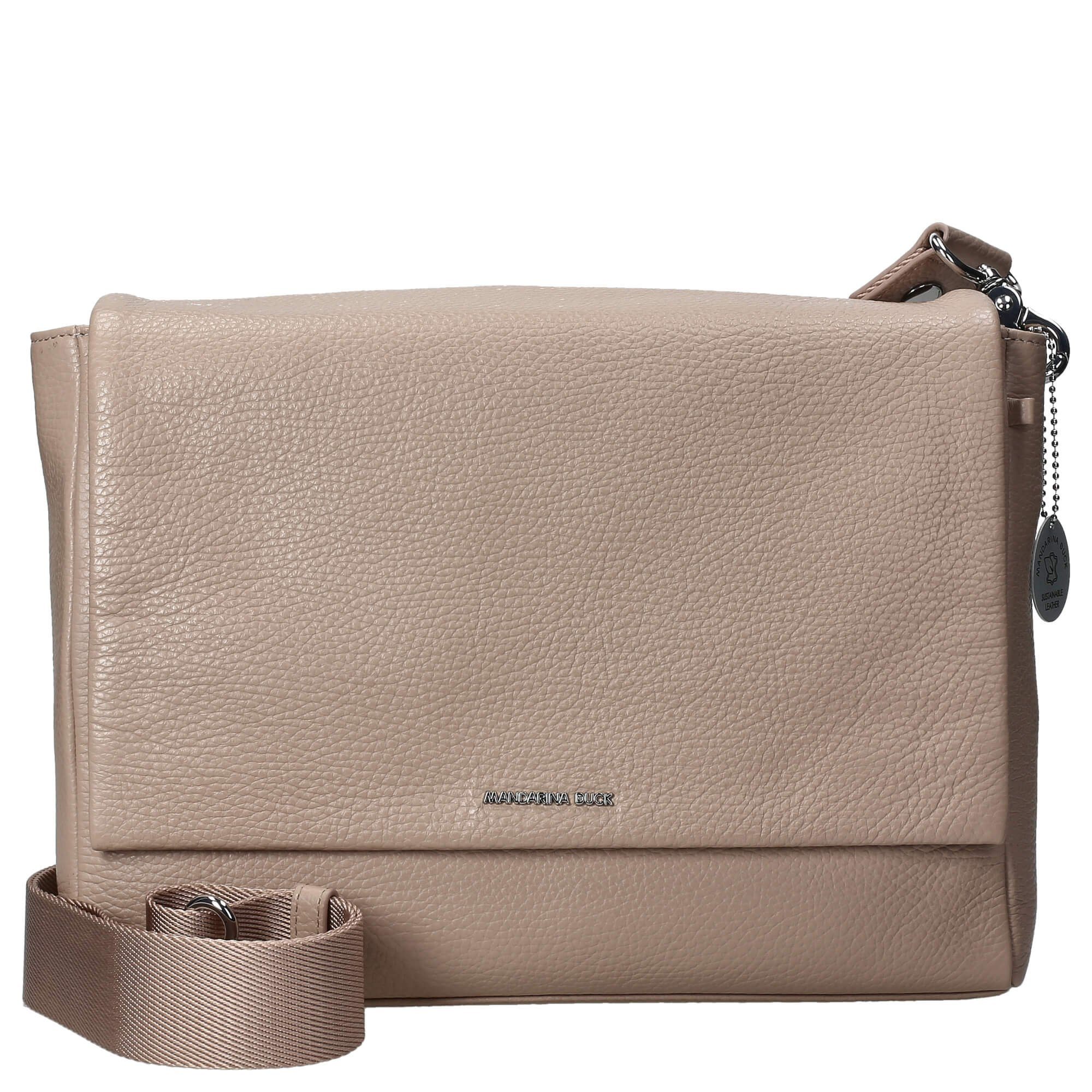 Mandarina Duck Umhängetasche Mellow Leather - Umhängetasche 30 cm (1-tlg) warm taupe