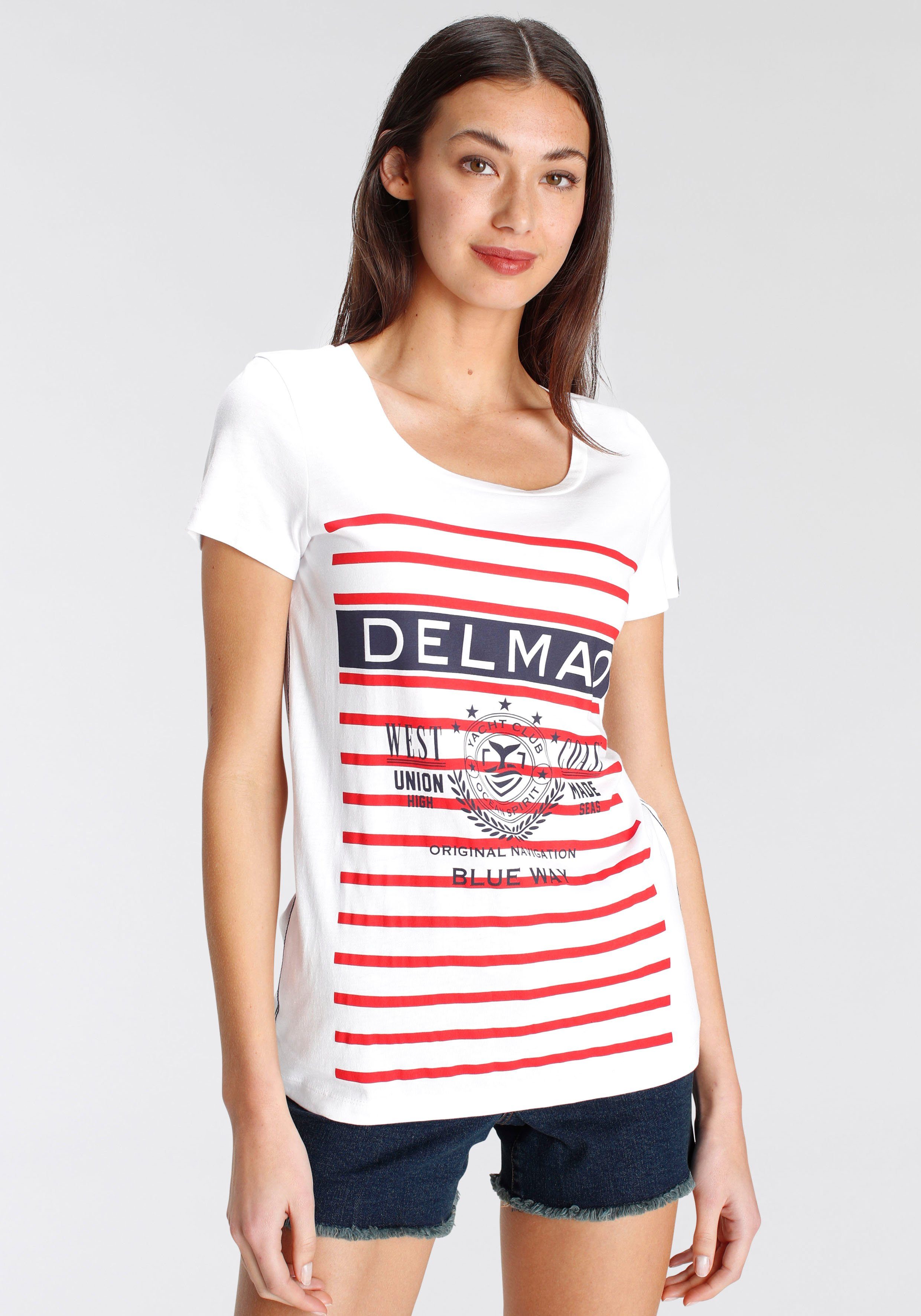 DELMAO Print-Shirt mit sportivem großen Marken-Logodruck - MARKE! NEUE