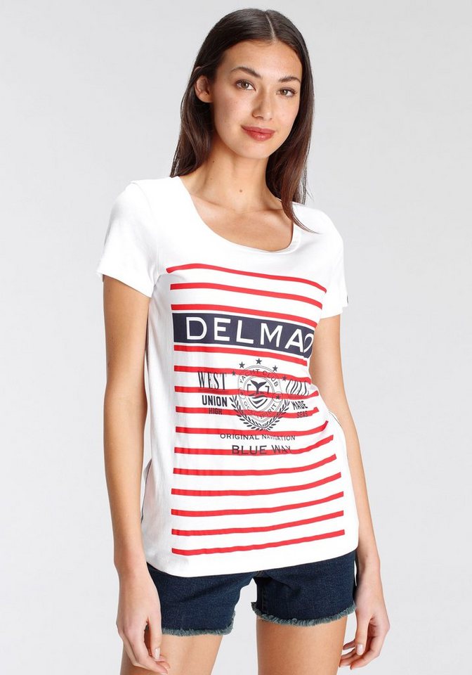 DELMAO Print-Shirt mit sportivem großen Marken-Logodruck - NEUE MARKE!