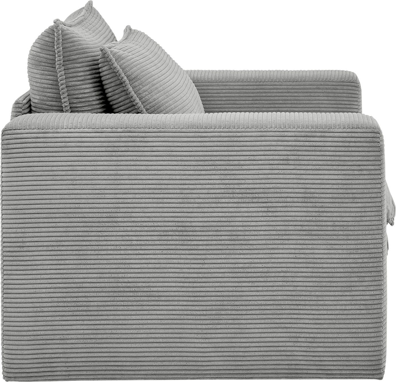 Style of trendiger Loveseat Cord, Loveseat Places Hellgrau PIAGGE, Hochwertiger