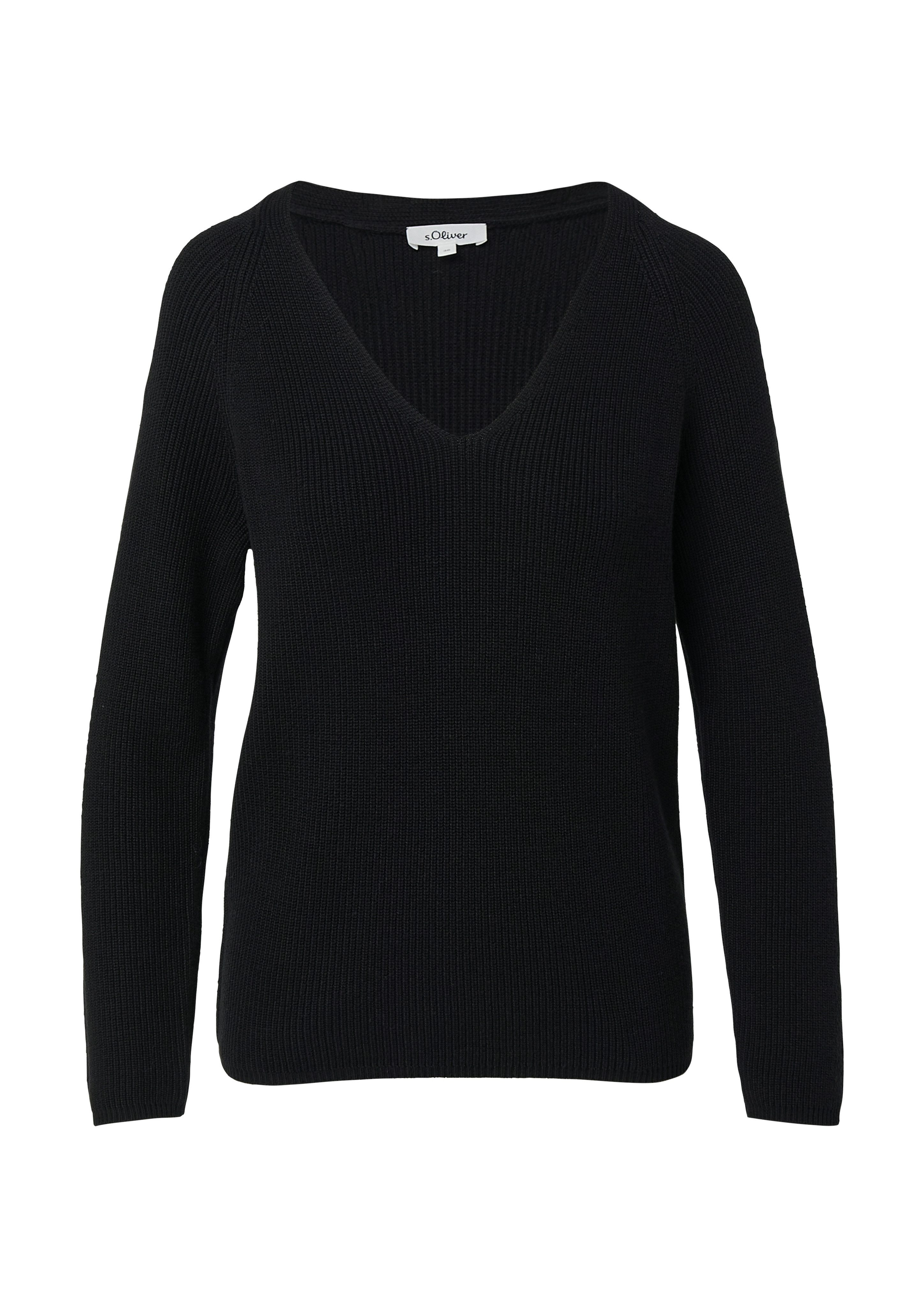 s.Oliver Strickpullover mit V-Ausschnitt