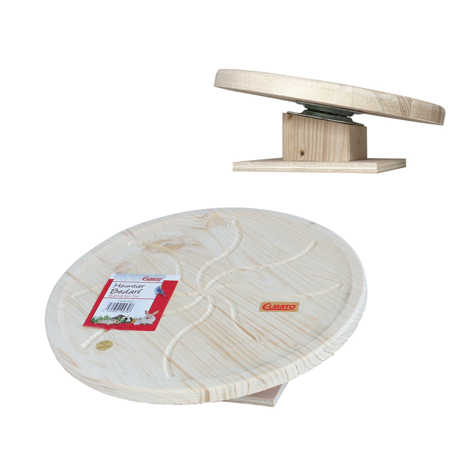 Tier-Intelligenzspielzeug Elmato 10470 Circle Fun Drehteller, Holzlaufscheibe für Nager, 30cm