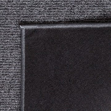 Teppich Flachgewebe-Teppich im schlichten einfarbigen Design in anthrazit, Teppich-Traum, rund