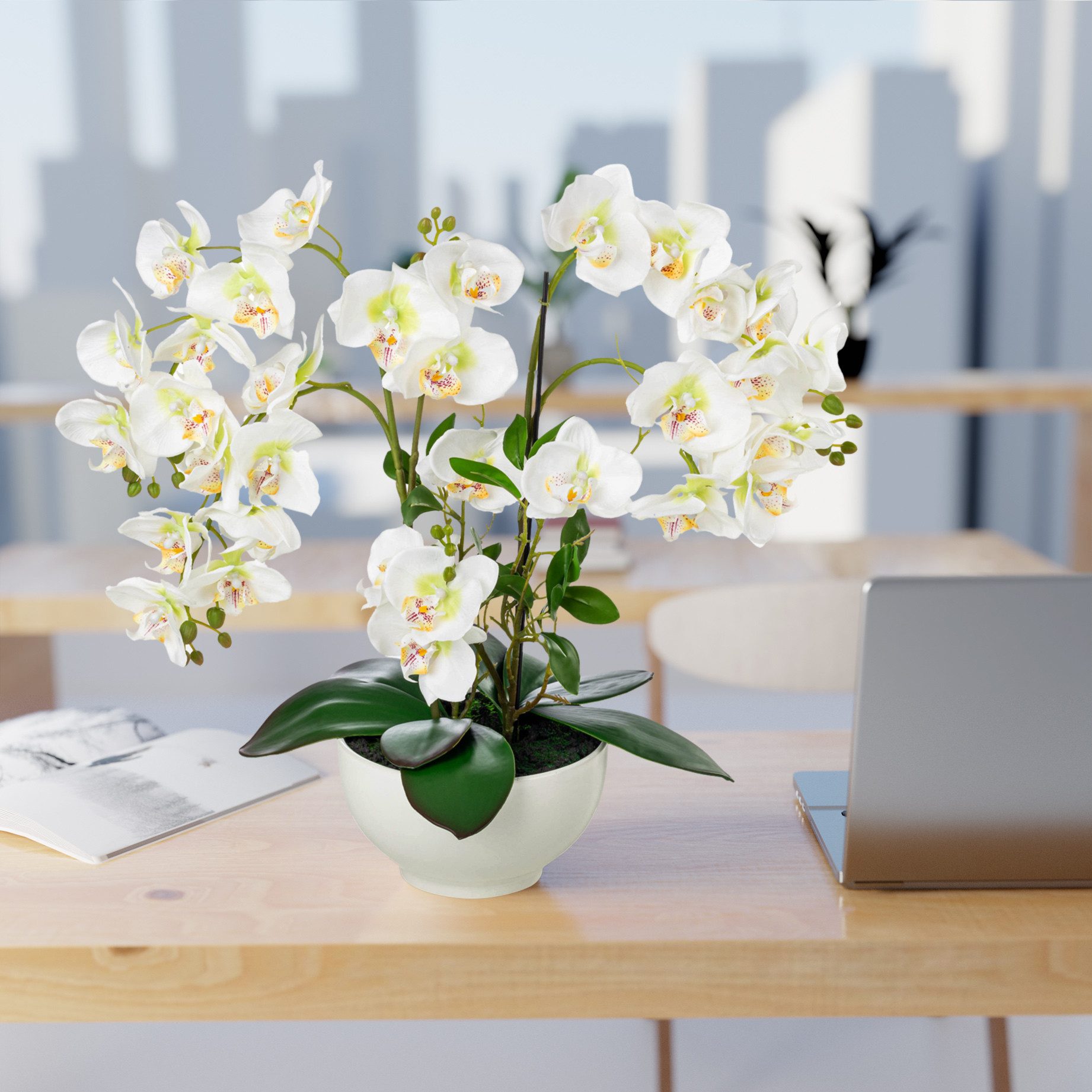 Kunstorchidee PASCH® XXL Orchidee künstlich wie echt (56cm) in Hochglanz-Ke günstig online kaufen