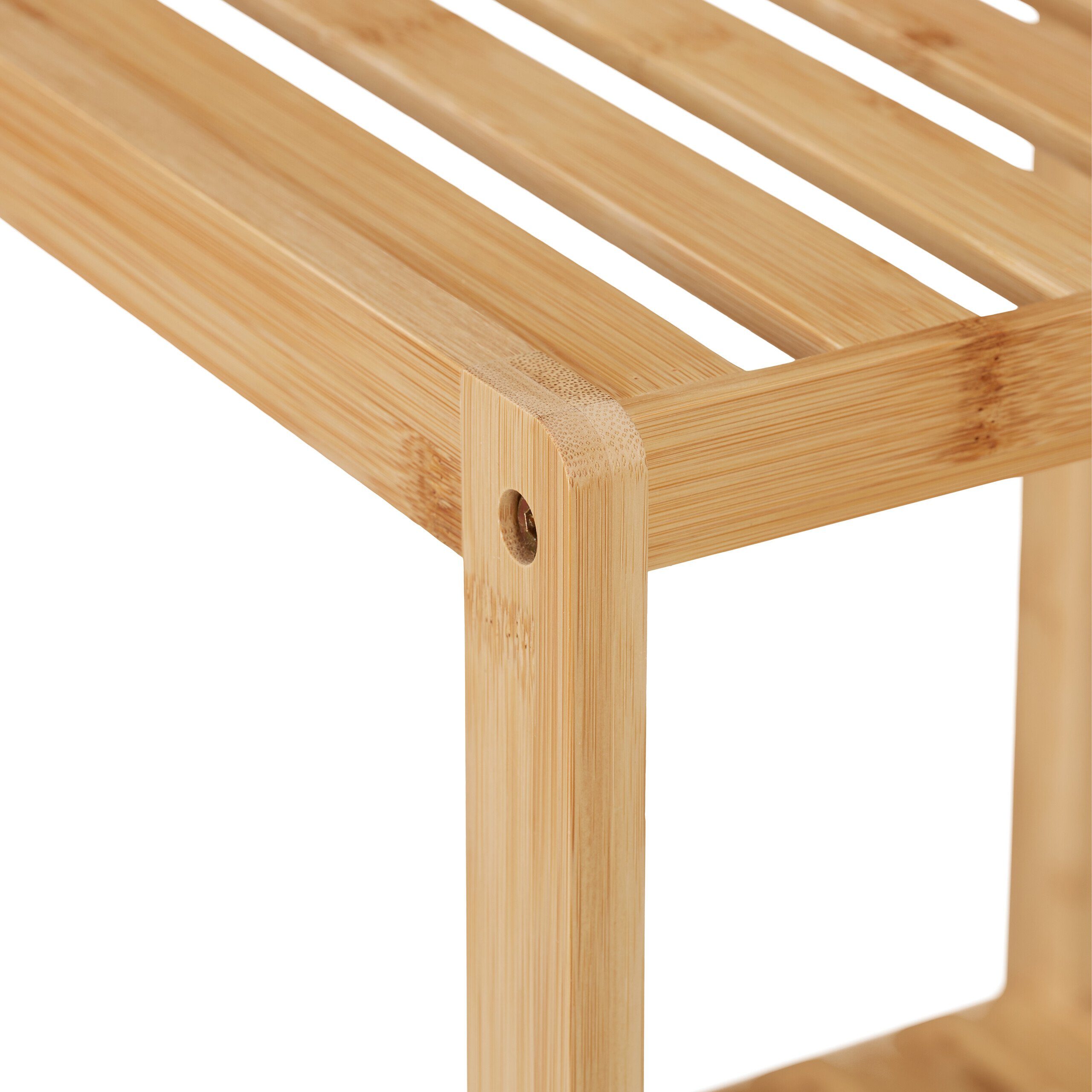 relaxdays Badregal Badregal Bambus 4 Ablagen