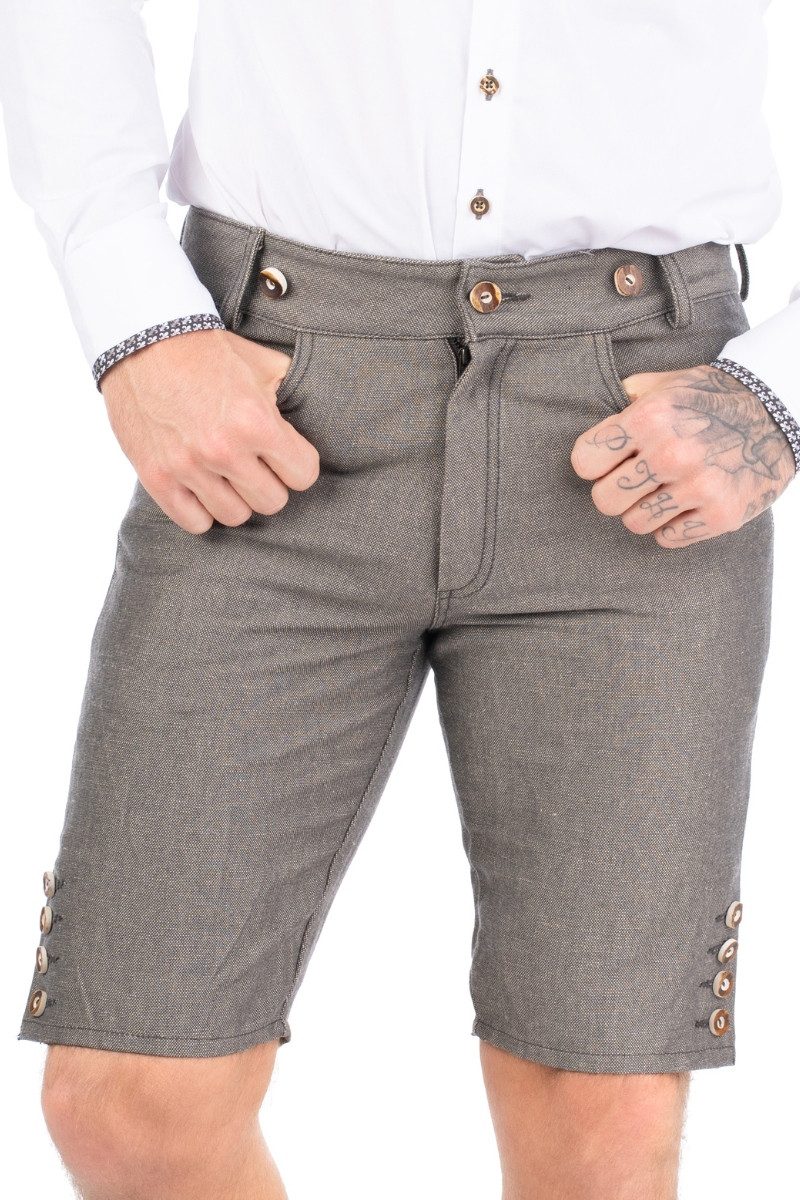 Hammerschmid Trachtenjeans Trachtenhose Herren - FELDWIES - beige/grau meliert