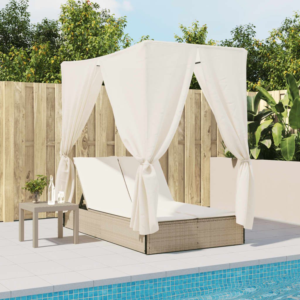 vidaXL Gartenliege Doppel-Sonnenliege mit Dach und günstig online kaufen