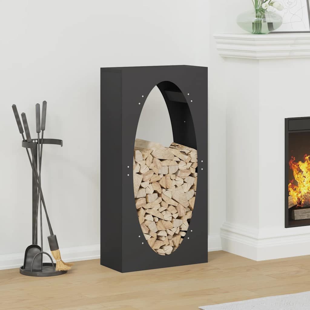 vidaXL Kaminholzregal Brennholzregal Schwarz 50x23x100 cm Kaltgewalzter Stahl