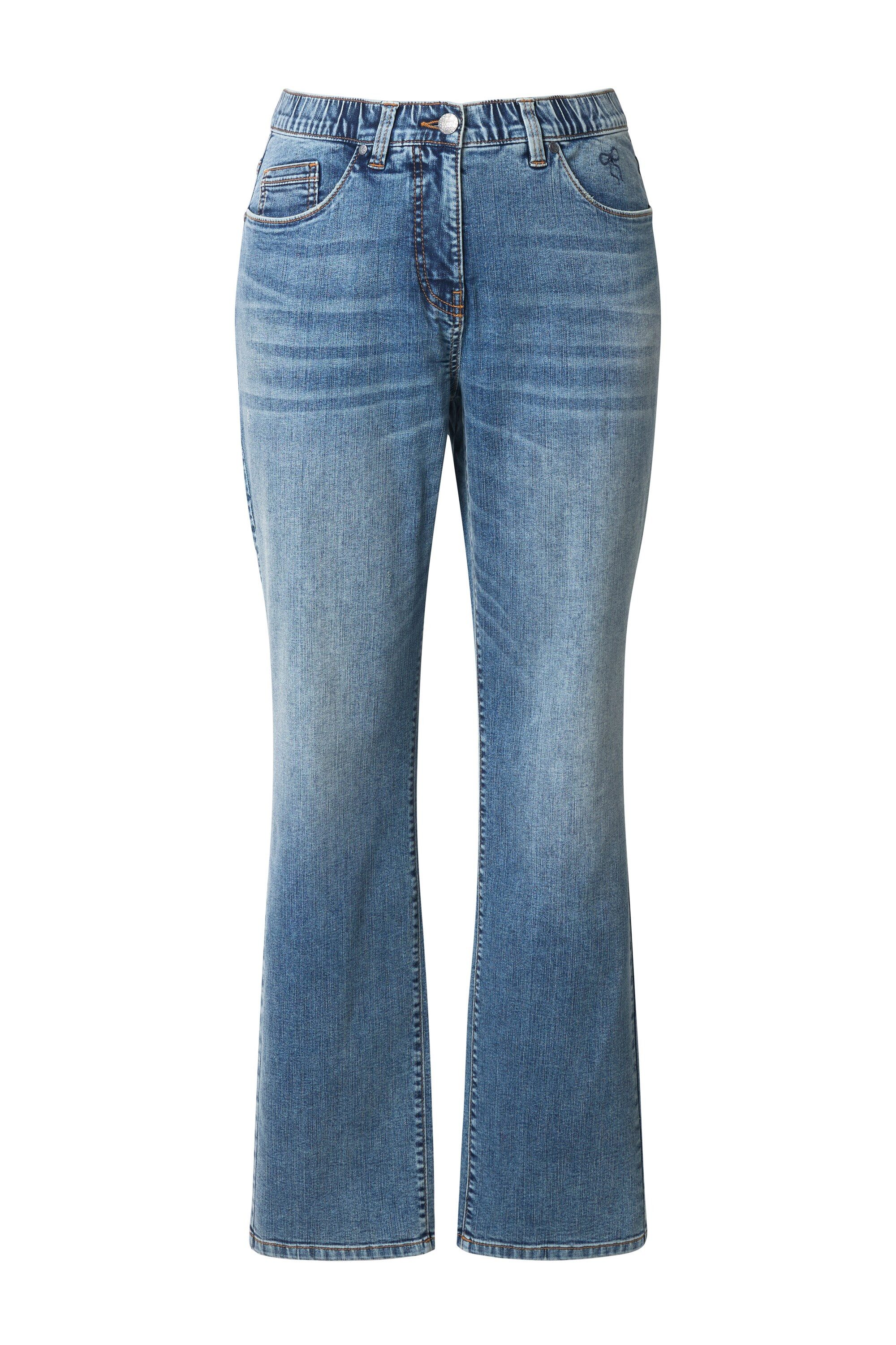 Ulla Popken Regular-fit-Jeans Jeans Mandy Stickerei gerades Bein Komfortbund