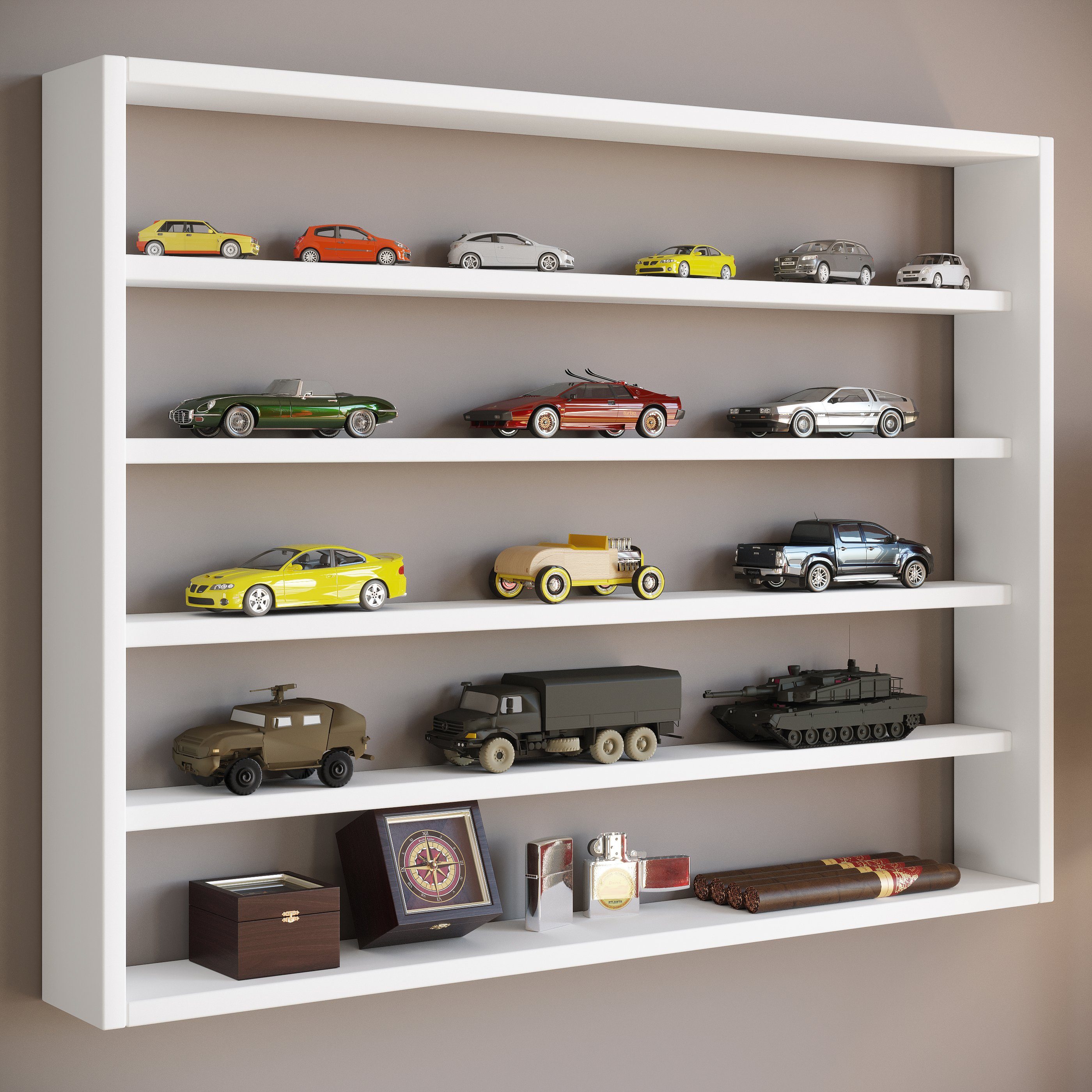 VCM Hängevitrine Holz Wandregal Wandvitrine Regal Deko Osado L