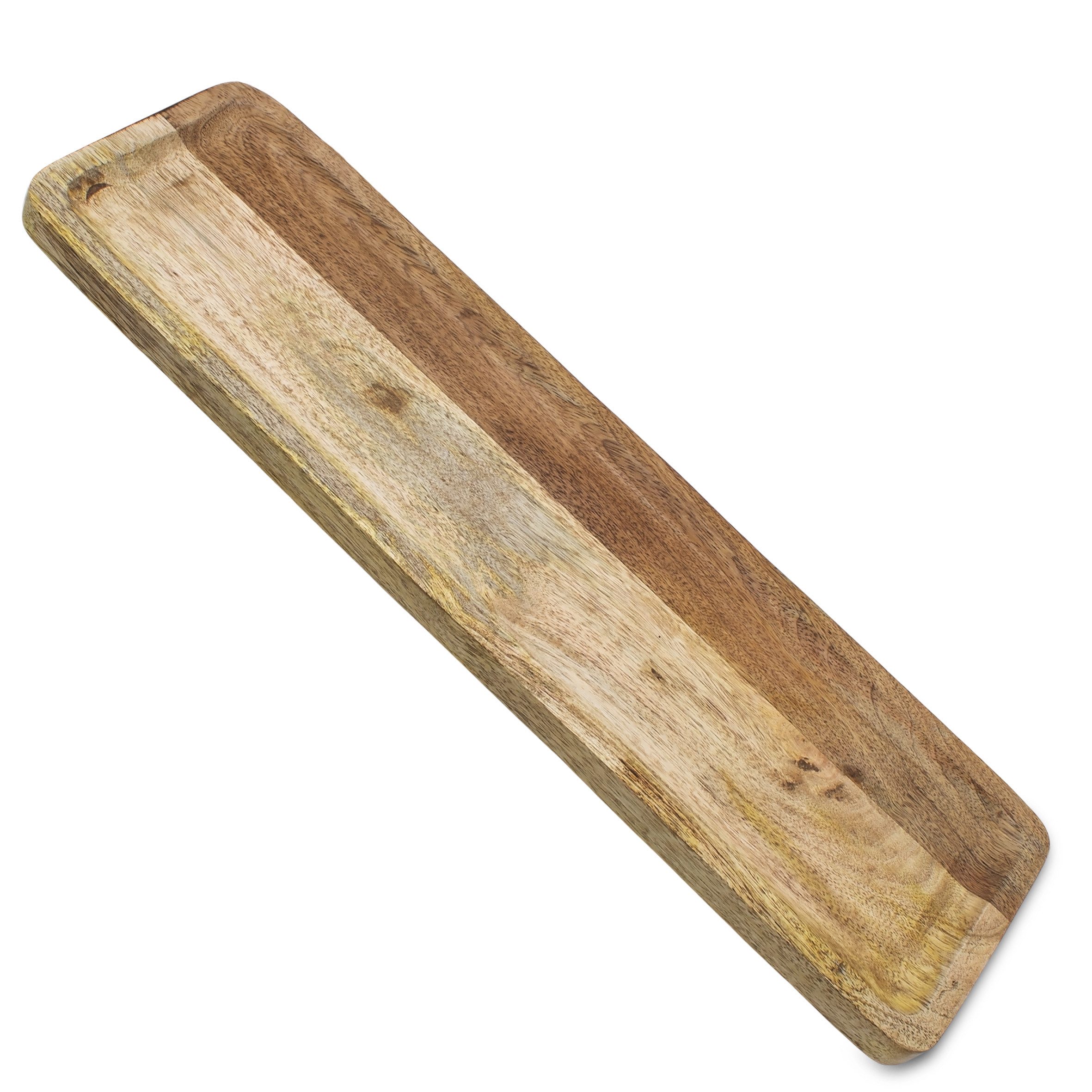 Spetebo Tablett XXL Mango Servierplatte lebensmittelecht - 61 x 17 cm, Mangoholz, (Anzahl, 1-tlg., Stück), mit Anti-Rutsch-Pads