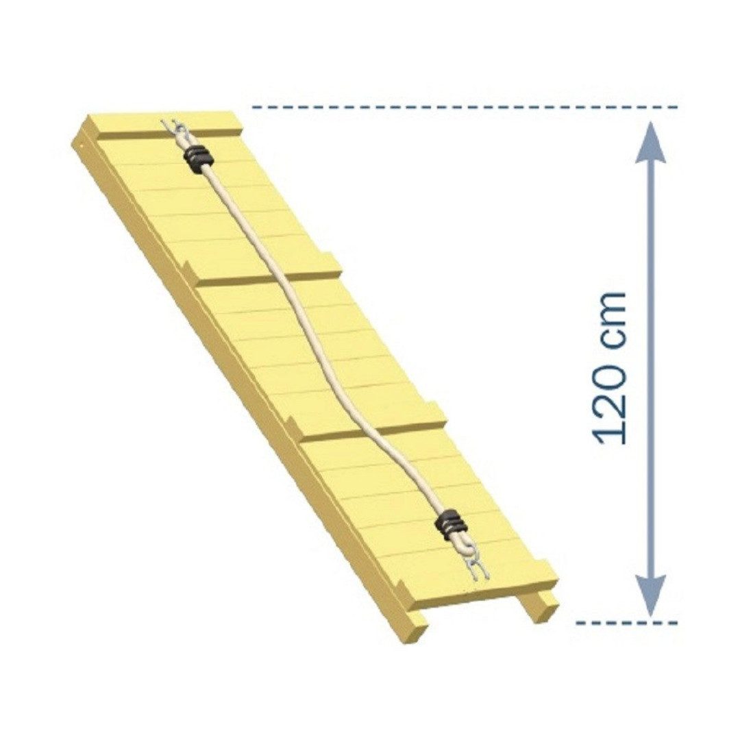 Gartenwelt Riegelsberger Kletterwand Kletterrampe mit Seil Kletterwand Lärche natur für Spieltürme, Lärche Natur