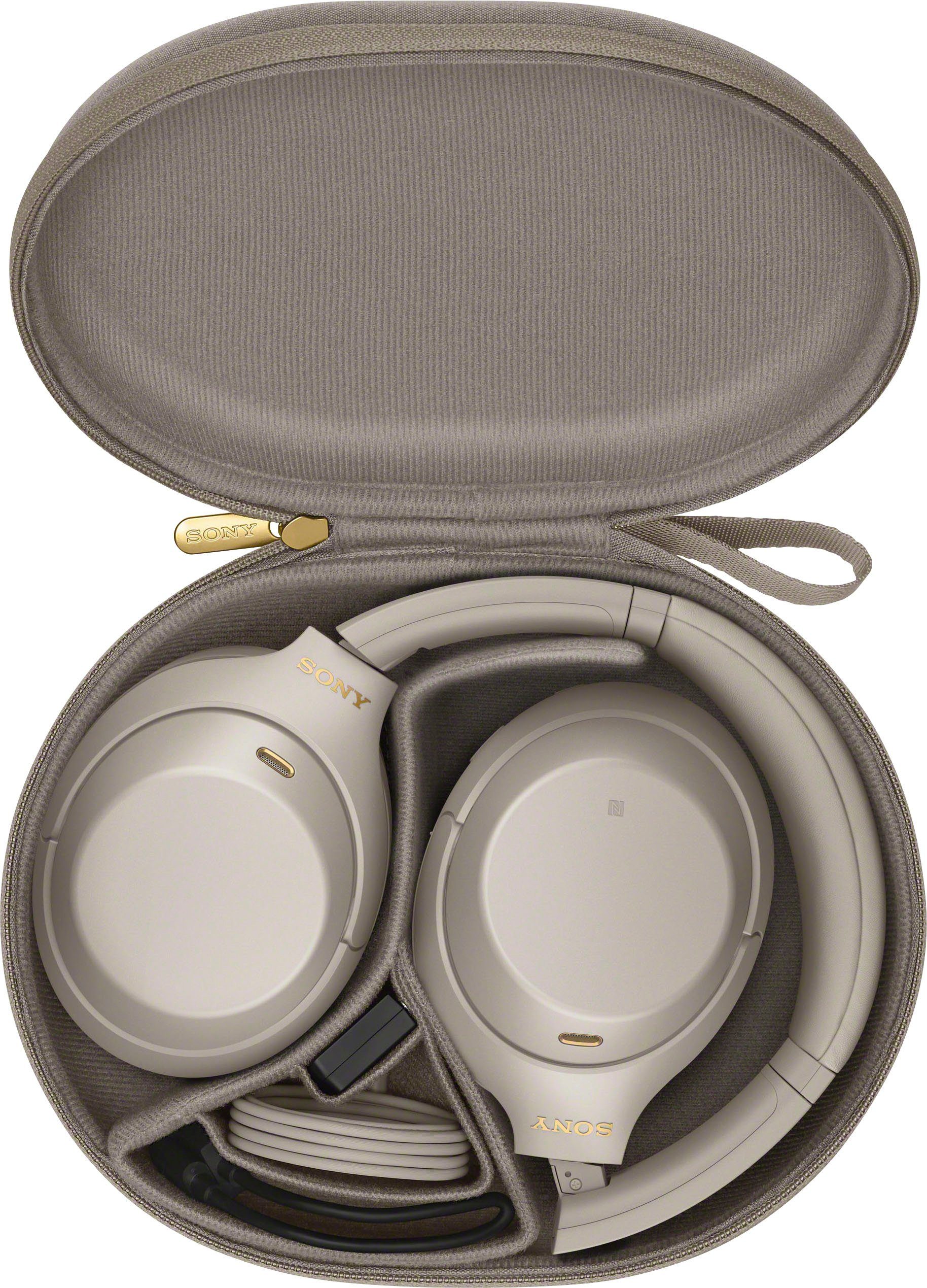 Sony via Silber NFC, Over-Ear-Kopfhörer kabelloser One-Touch WH-1000XM4 Schnellladefunktion) Sensor, Touch NFC, (Noise-Cancelling, Bluetooth, Verbindung