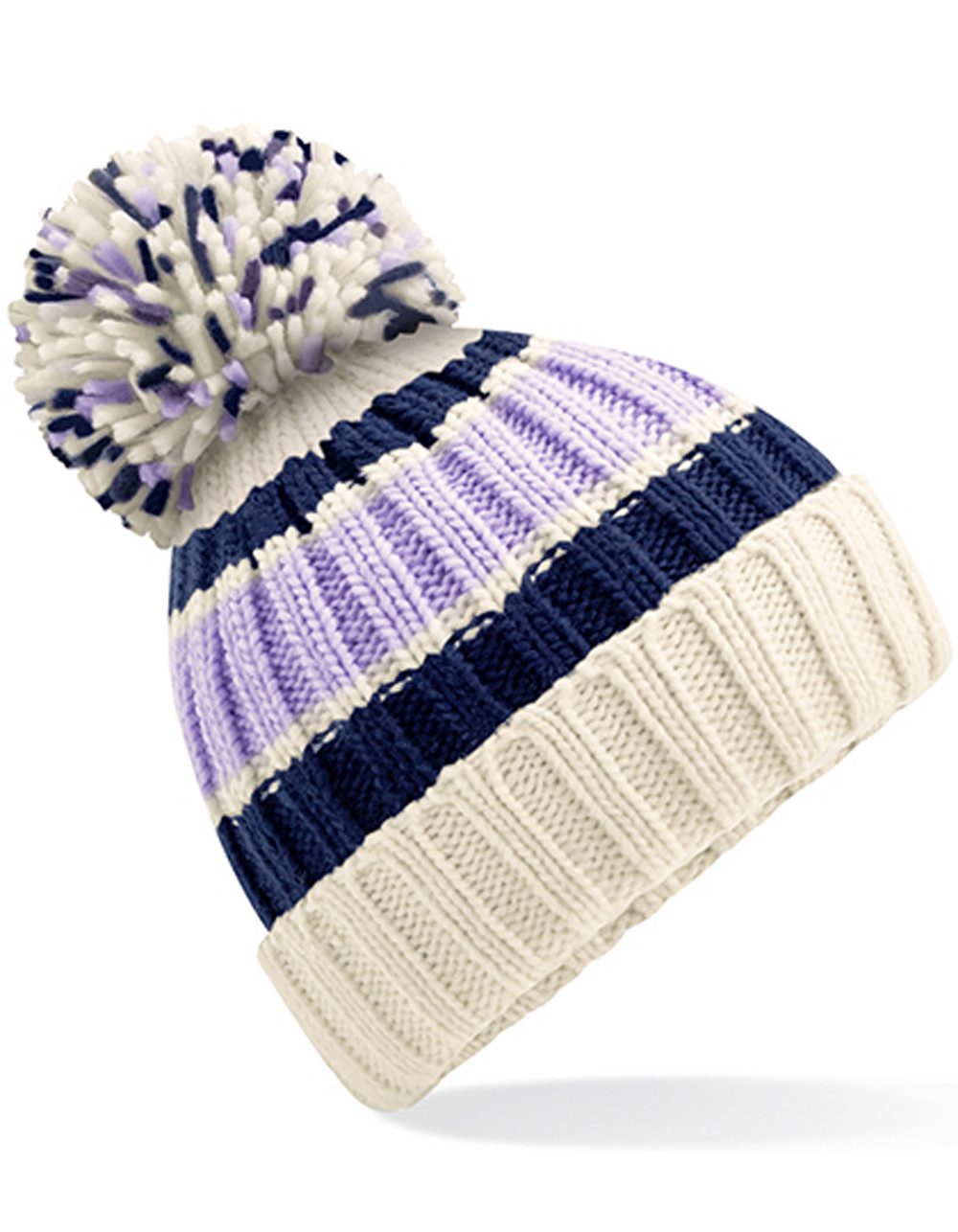 Bommelmütze Winter Beanie mit übergroßer, hochwertiger Bommel