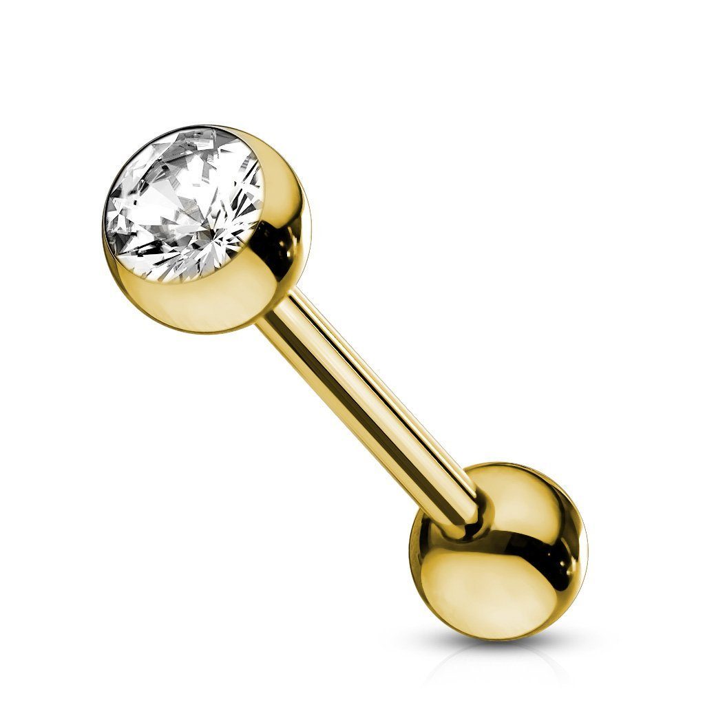 viva-adorno Piercing-Set Zungenpiercing Barbell Piercing Stab mit Kristall günstig online kaufen