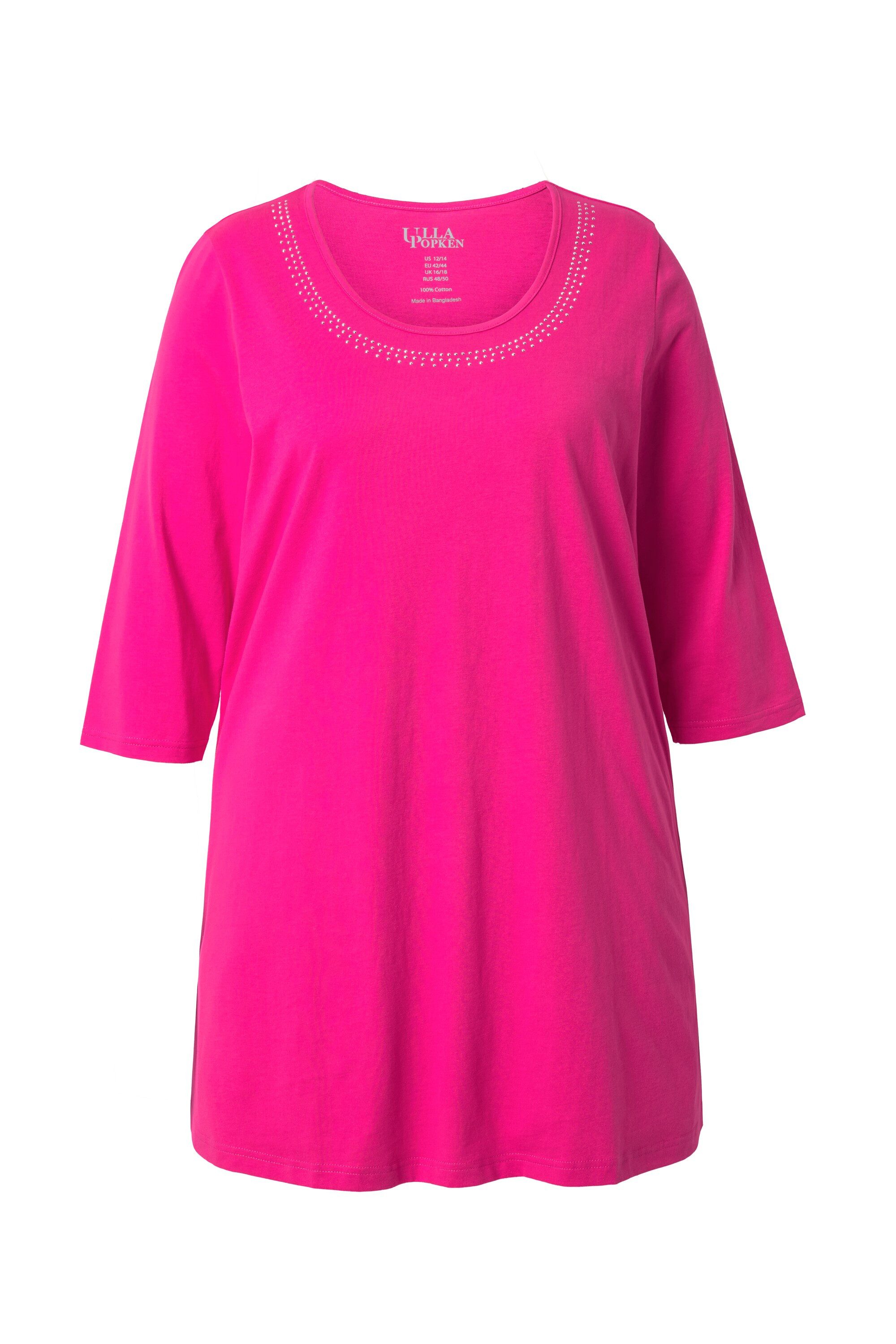 Ulla Popken Longshirt Longshirt Nieten A-Linie Rundhals 3/4-Arm günstig online kaufen