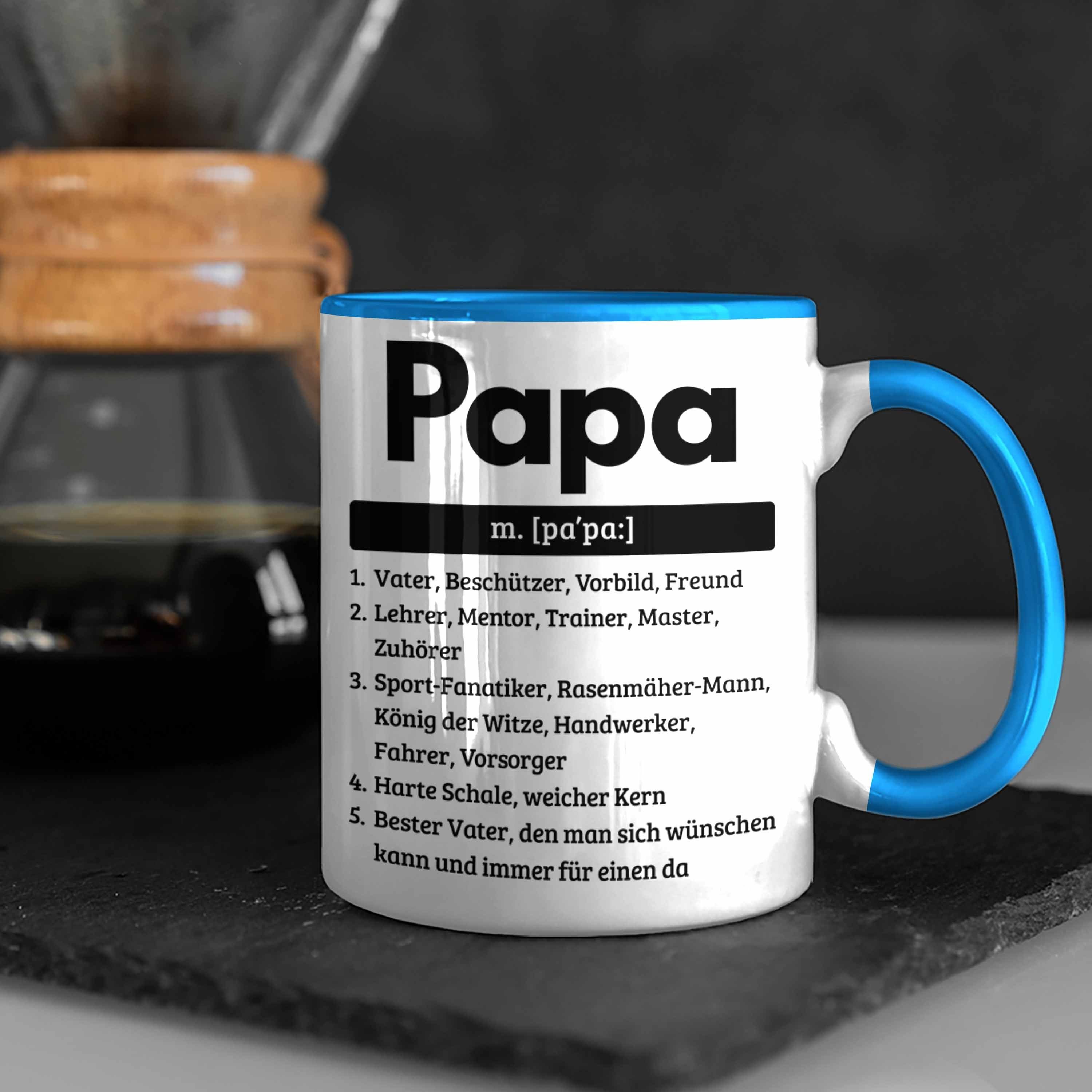 Vatertag Geschenkidee für für Spruch Pa Definition Trendation Tasse Geschenk Tasse Papa Blau