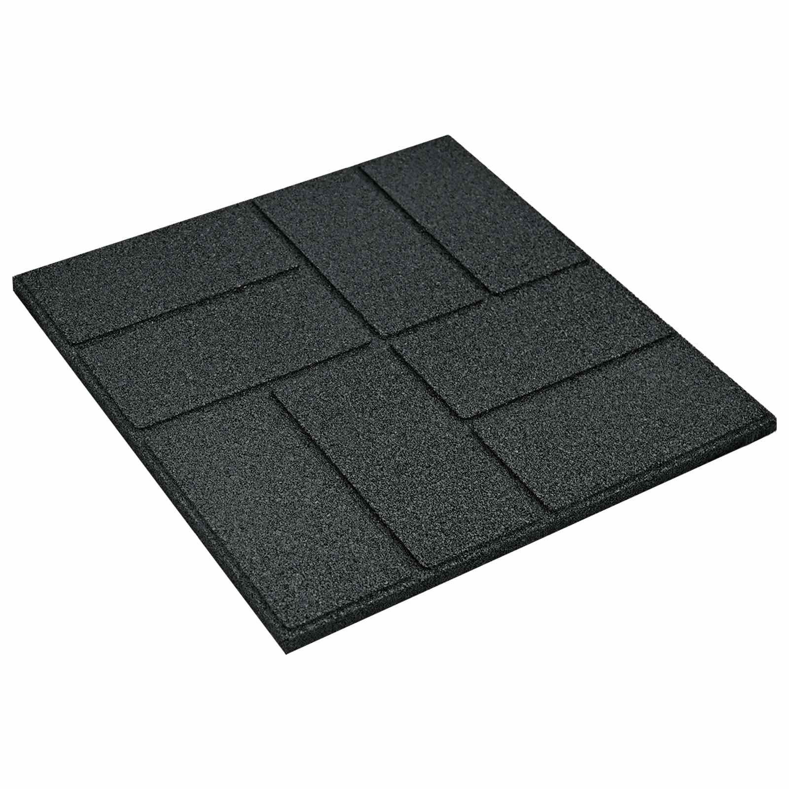 vidaXL Trittsteine Gehwegstein 6 Stk. Schwarz 40,5 x 40,5 x 2 cm Gummi, 40.5x40.5 cm, 6-St. – Bild 4 von 5