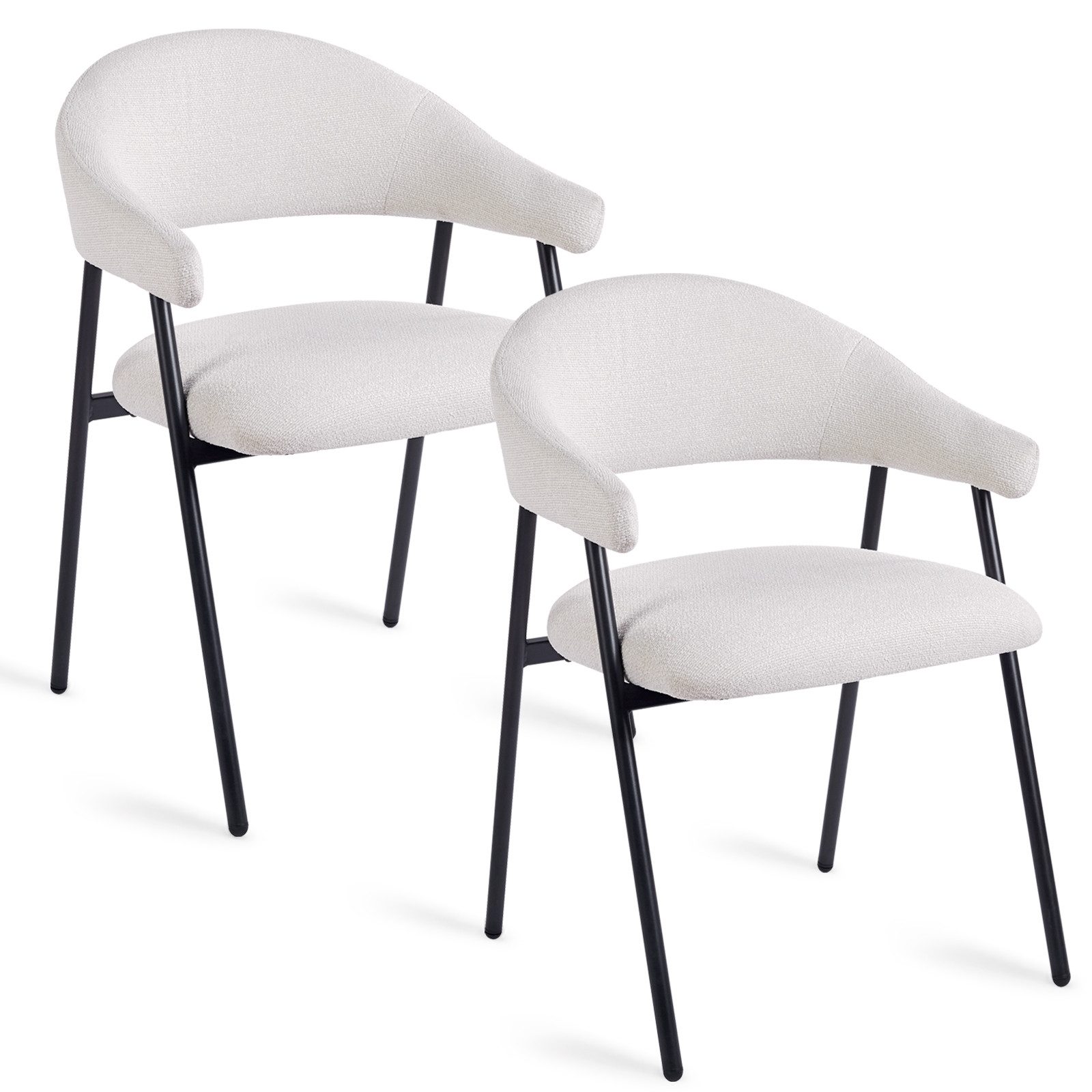 DITAIX Polsterstuhl 2er Set, Esszimmerstuhl mit Armlehne, Wohnzimmerstuhl (2 St), Ergonomisch geformt, bis 150 kg Tragkraft, stabile Konstruktion