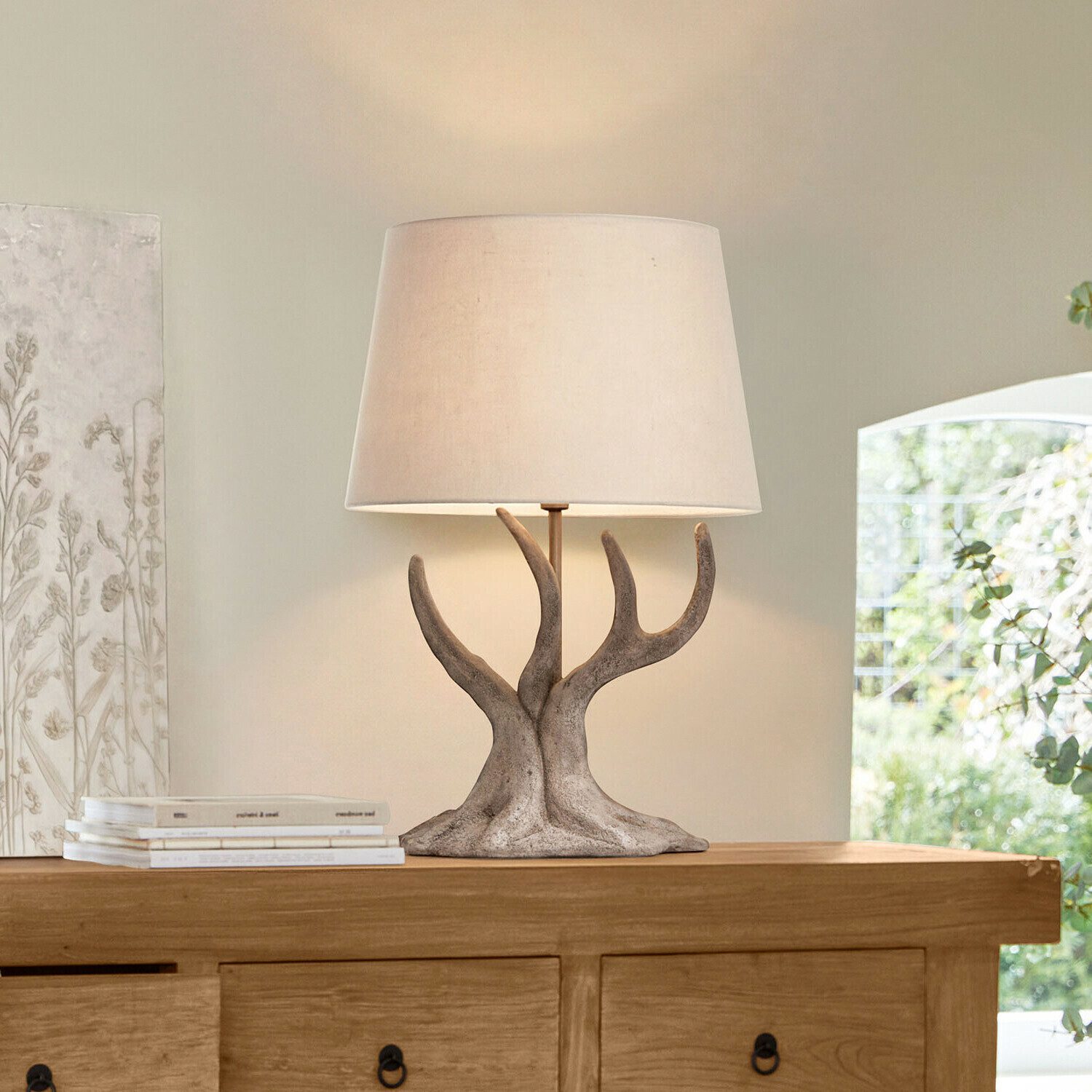 Mirabeau Tischleuchte Tischlampe Kestrell creme