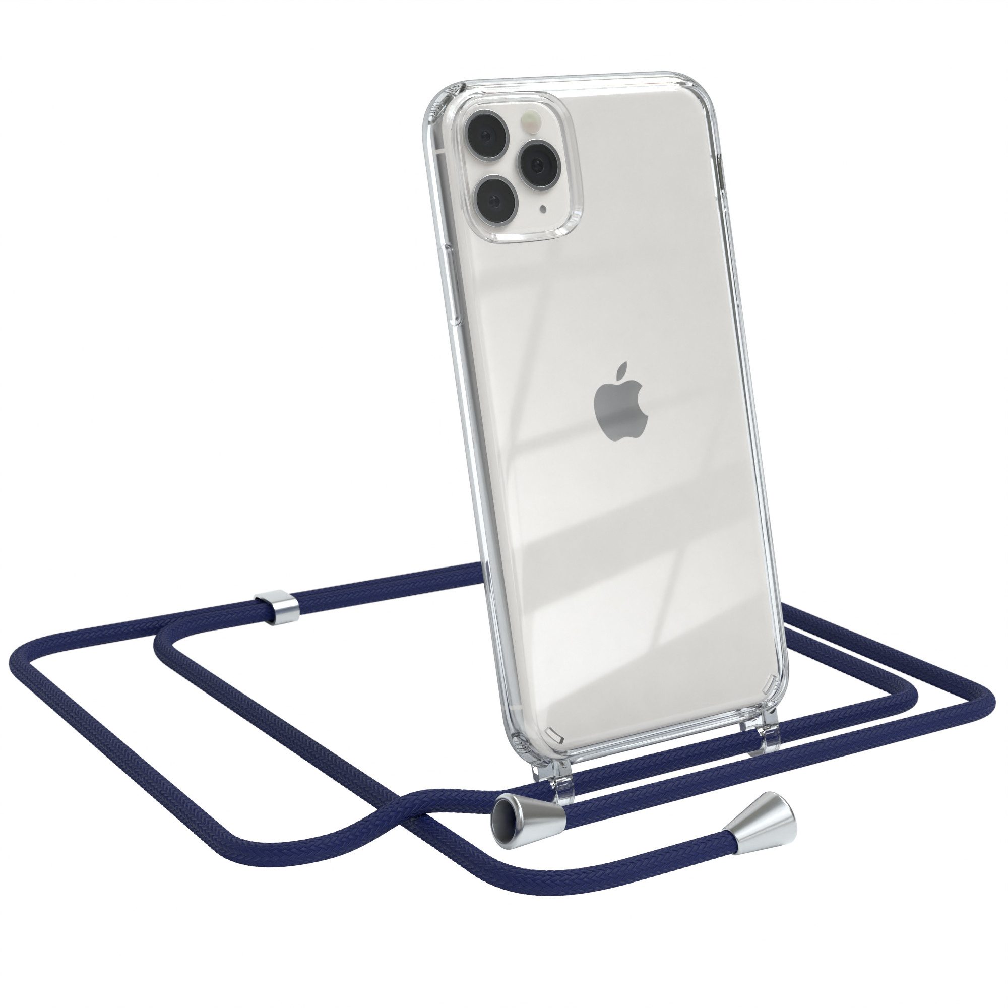EAZY CASE Handykette Hülle mit Kette für Apple iPhone 11 Pro Max 6,5 Zoll, Kette zum Umhängen Backcover Etui Schutzhülle Hülle mit Band Case Blau