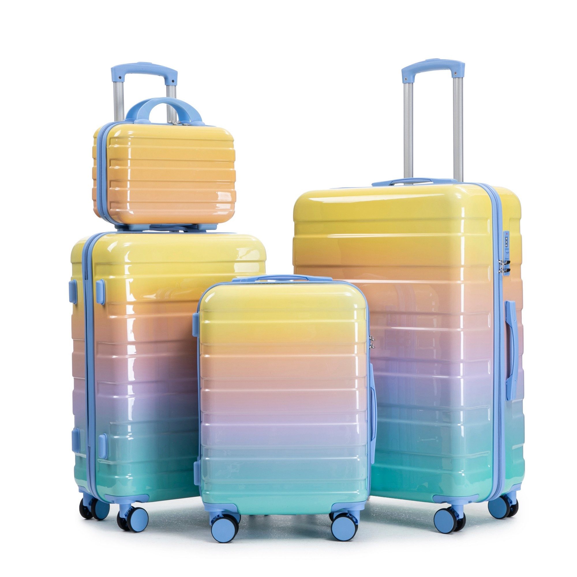 Hartschalen-Trolley Handgepäck-Trolley&Koffer 2/4-St.14"/20"/24"/28", leise Rädern für Tour