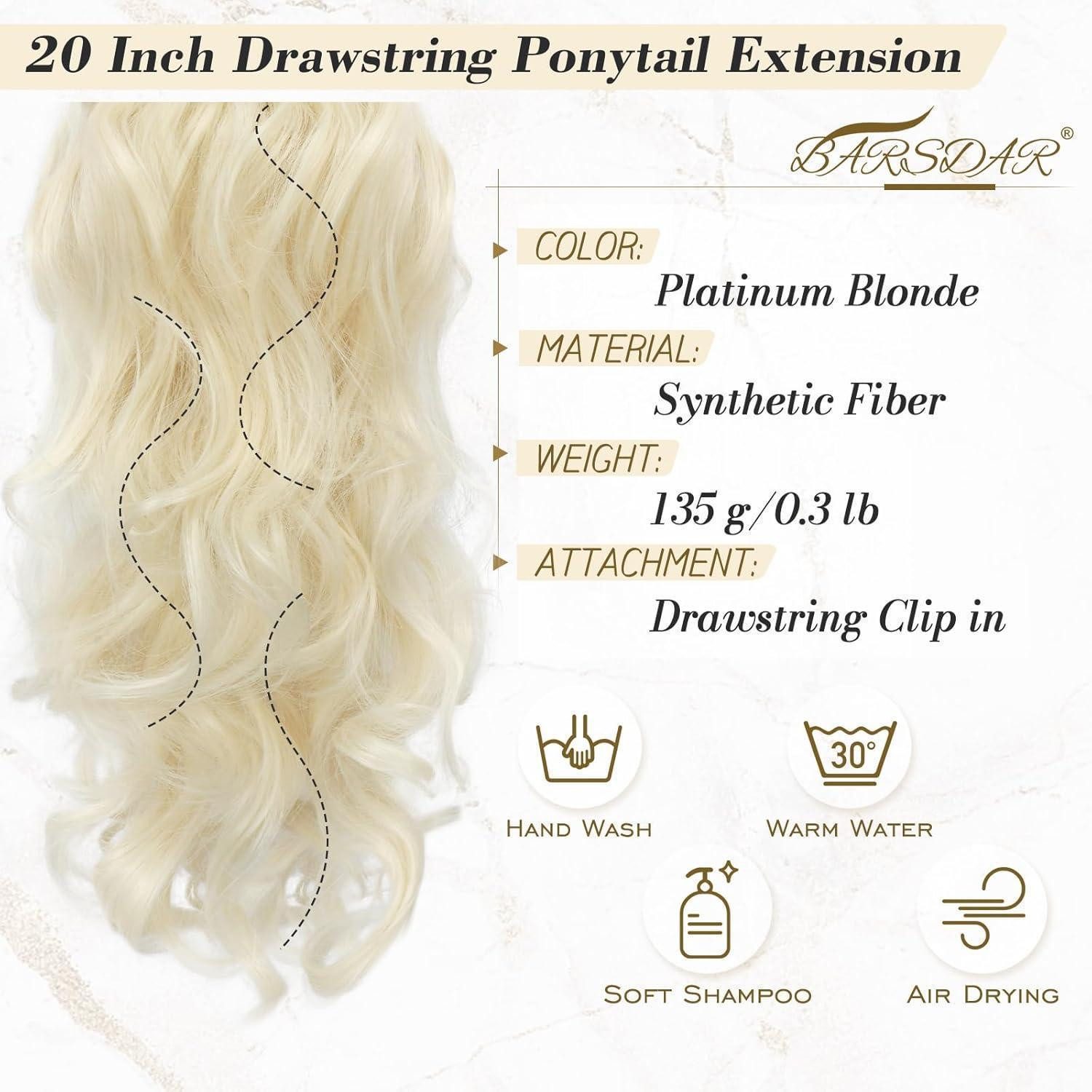LuxusKollektion Kunsthaar-Extension Pferdeschwanz Extensions Blond 50cm Lockige Haarverlängerung mit
