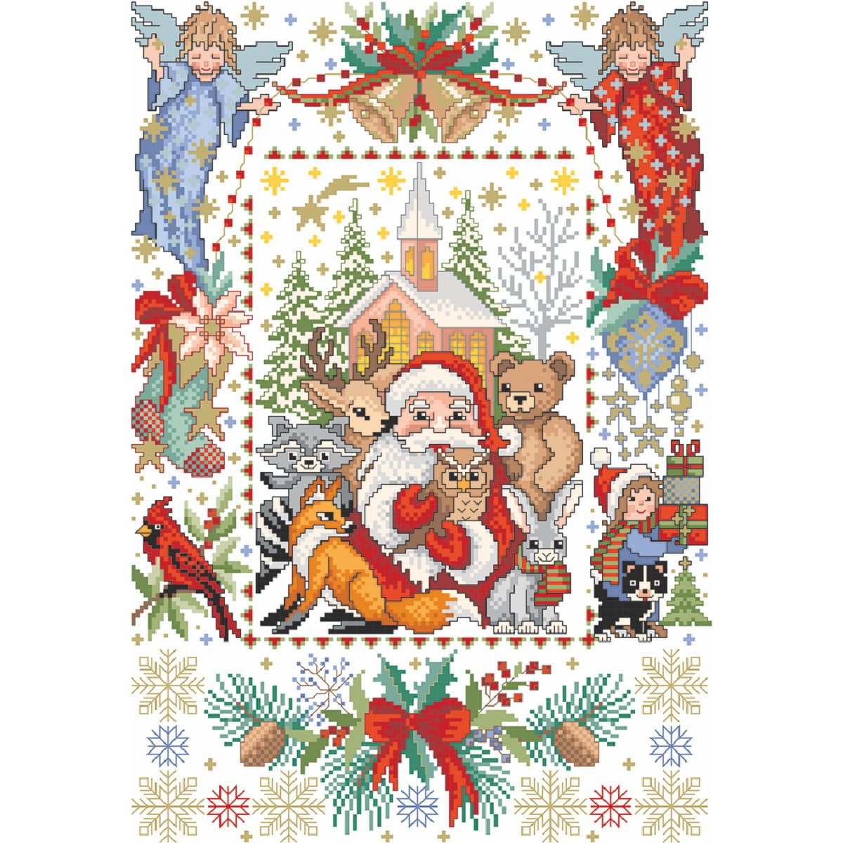 Lindner´s Kreuzstiche Kreativset Lindner´s Kreuzstich Zählmuster Vorlage "Weihnachtiche Magie", 166, (embroidery kit by Marussia)