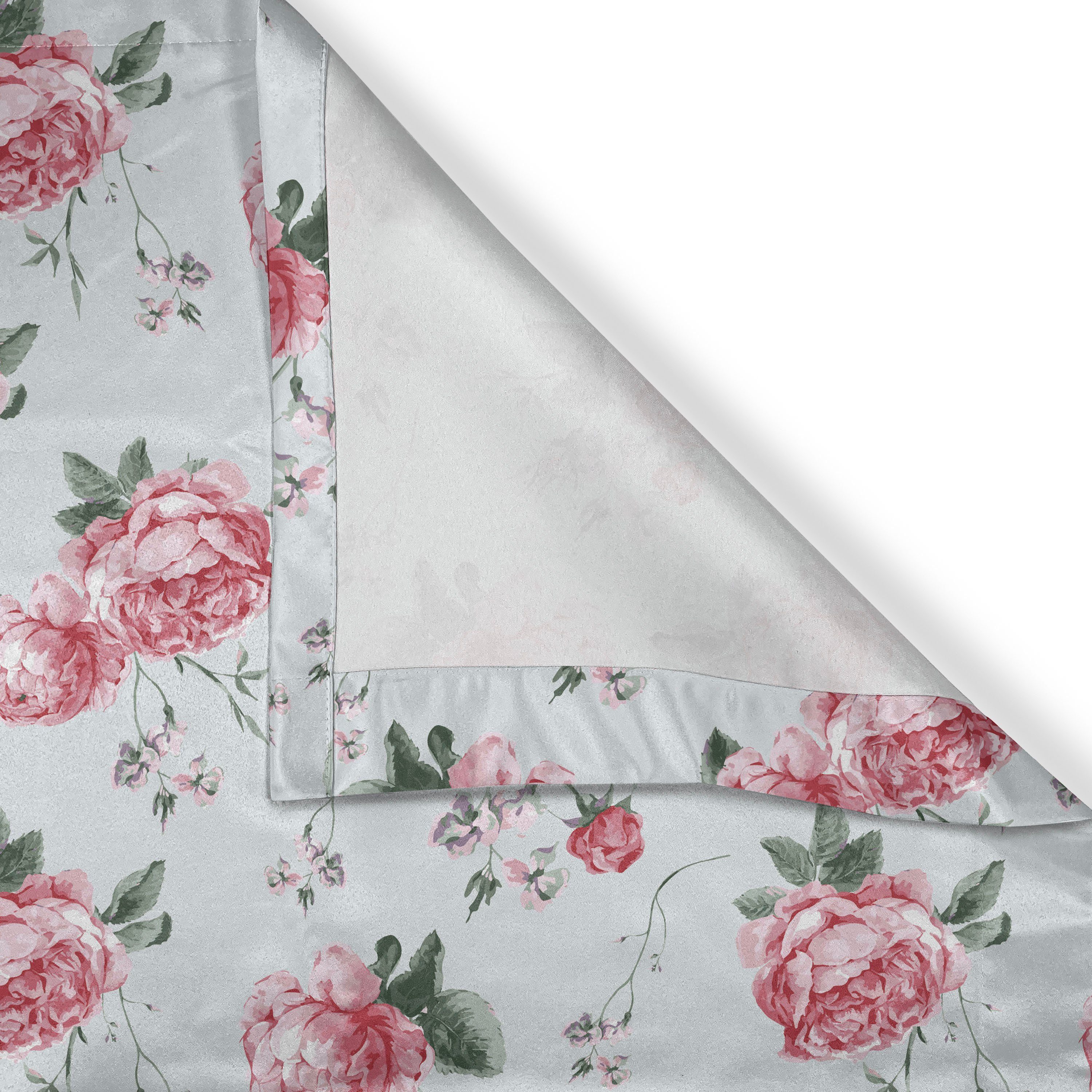 Rosa Blüten-Englisch 2-Panel-Fenstervorhänge Flora Abakuhaus, Rose Dekorative Gardine Wohnzimmer, für Schlafzimmer