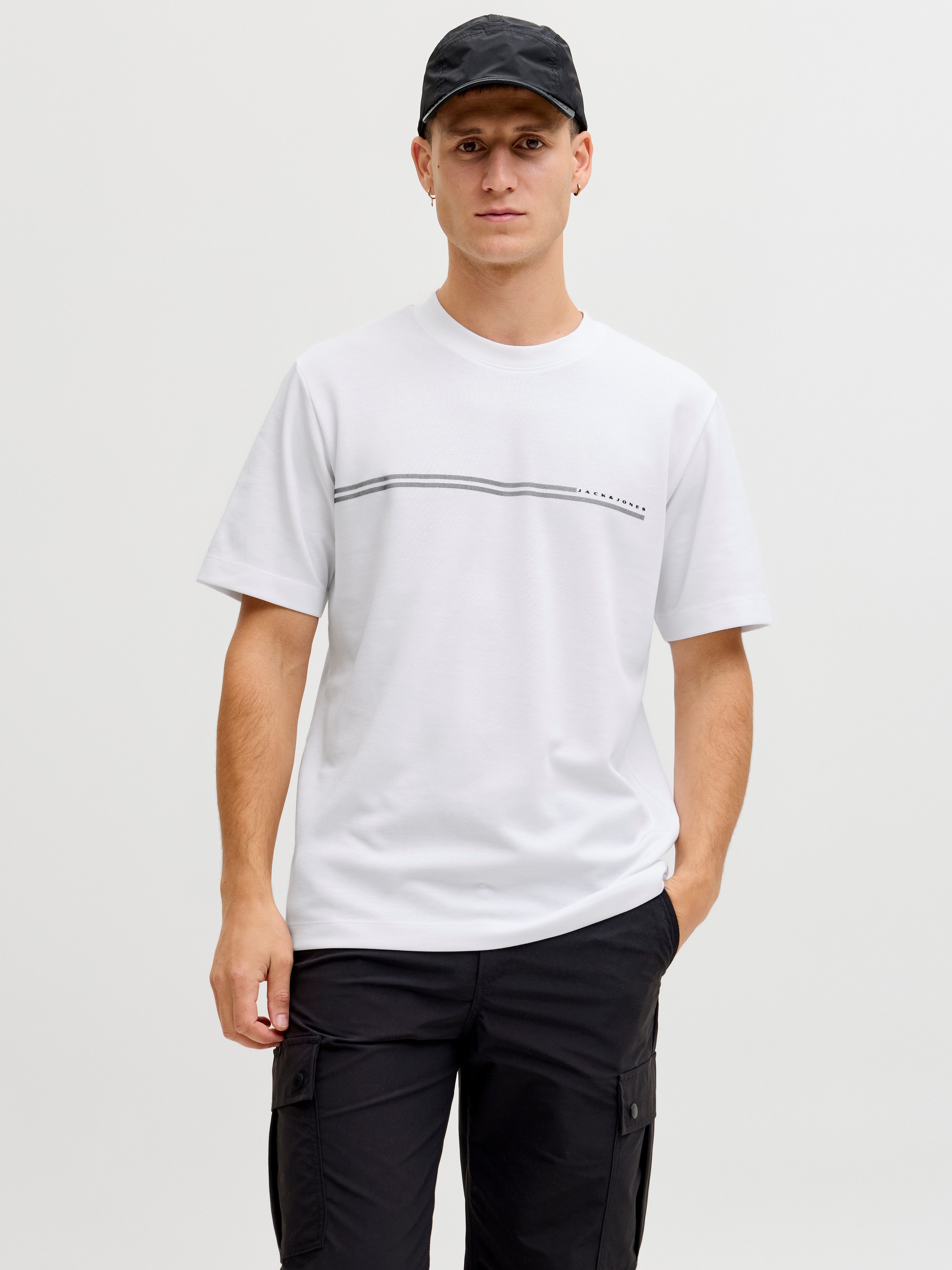 Kurzarmshirt JCOFUSION CHEST BRAND TEE SS CREW SN