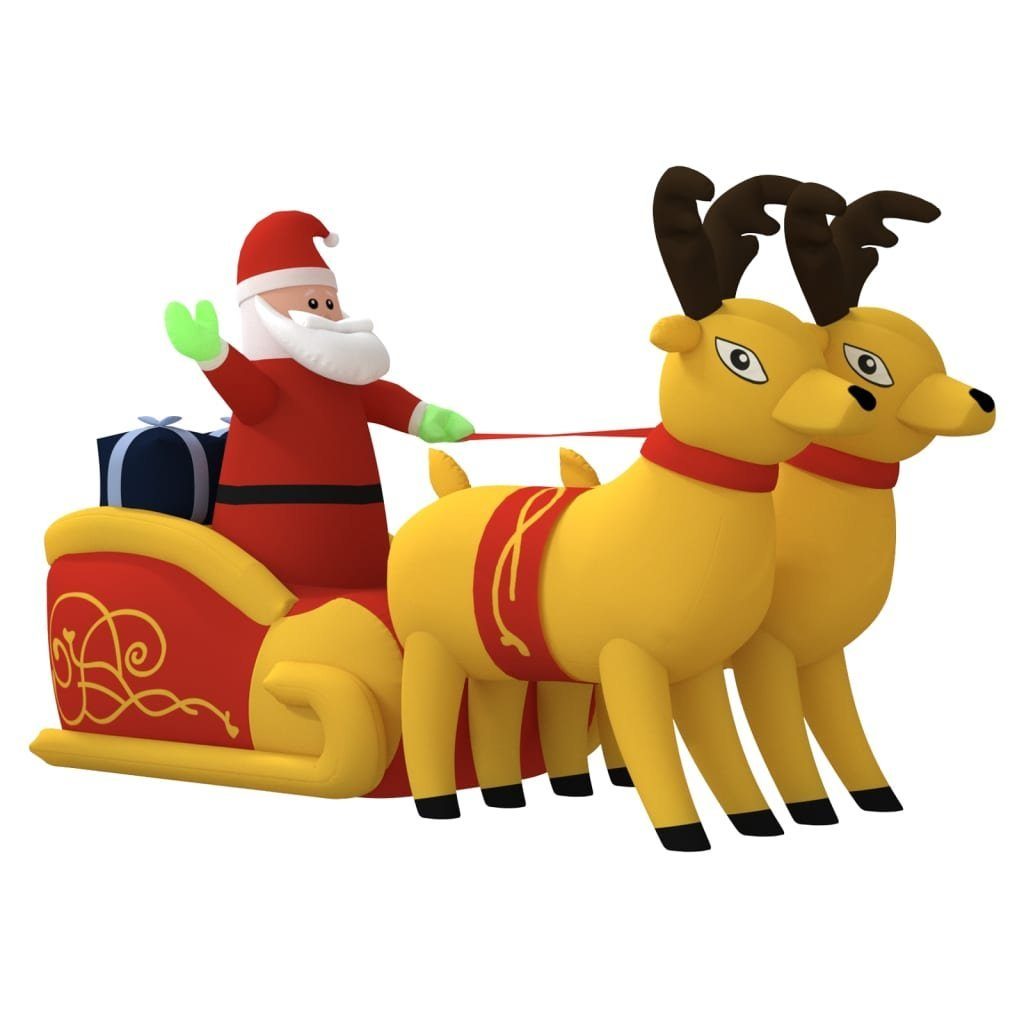 vidaXL Dekolicht 130 cm Aufblasbarer Weihnachtsmann mit Rentier LED 130 cm