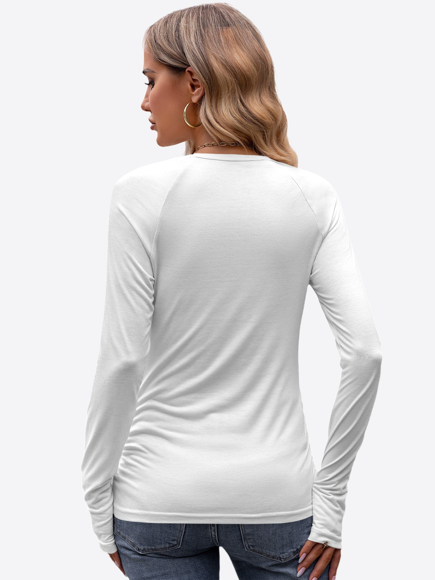 Imily Bela T-Shirt Damen Basic Langarm Raglanärmeln Rundhals (Packung, 1-tl günstig online kaufen