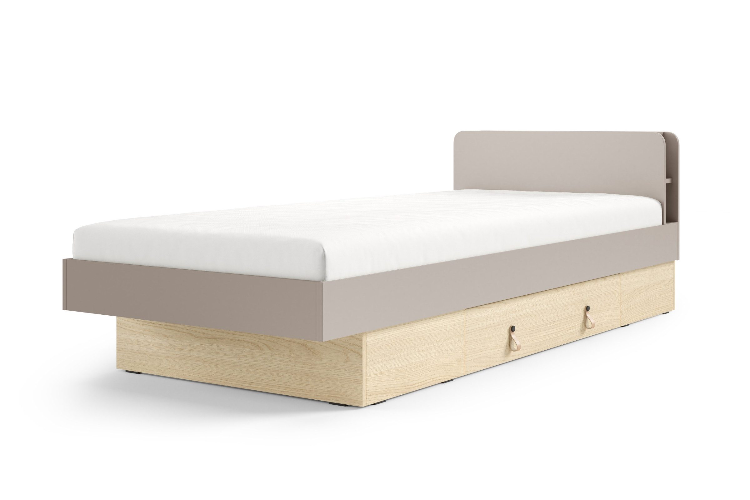 Deine Möbel 24 Einzelbett Bett SOVI 18 90x200 / SOVI 19 120x200 cm, skandinavisches Design (Set, 1-tlg., SOVI - Kollektion), Jugendbett, Kinderbett mit Schublade, Regal und Lattenrost