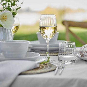 BUTLERS Weißweinglas MODERN TIMES Weißweinglas mit Rillen 400ml, Glas, mundgeblasen