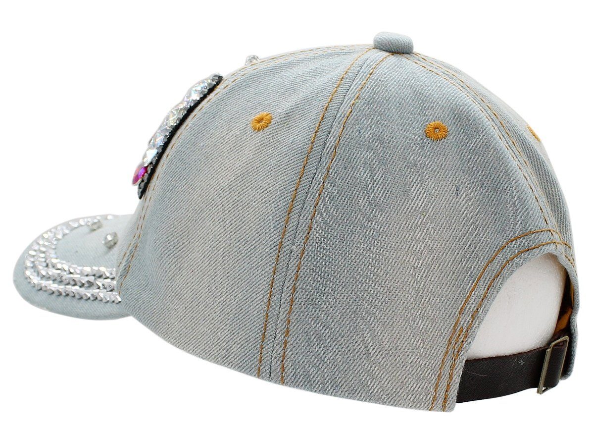 dy_mode Baseball Cap Baseball K202-Vintage Glitzer Mütze mit One Sommer Cap Size Schirmmütze Damen Kappe