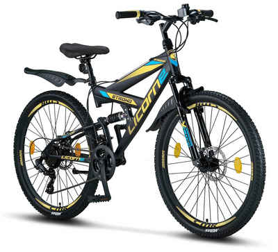 Licorne Bike Mountainbike »Licorne Bike Strong 2D Premium Mountainbike in 26, 27,5 und 29 Zoll - Fahrrad für Jungen, Mädchen, Damen und Herren - Scheibenbremse vorne und hinten - Shimano 21 Gang-Schaltung -«