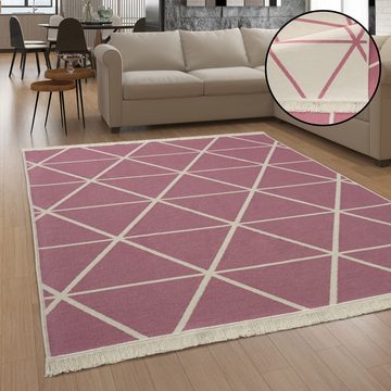 Teppich Wohnzimmer Skandinavisch Fransen Waschbar Teppich, Paco Home, Läufer, Höhe: 4 mm