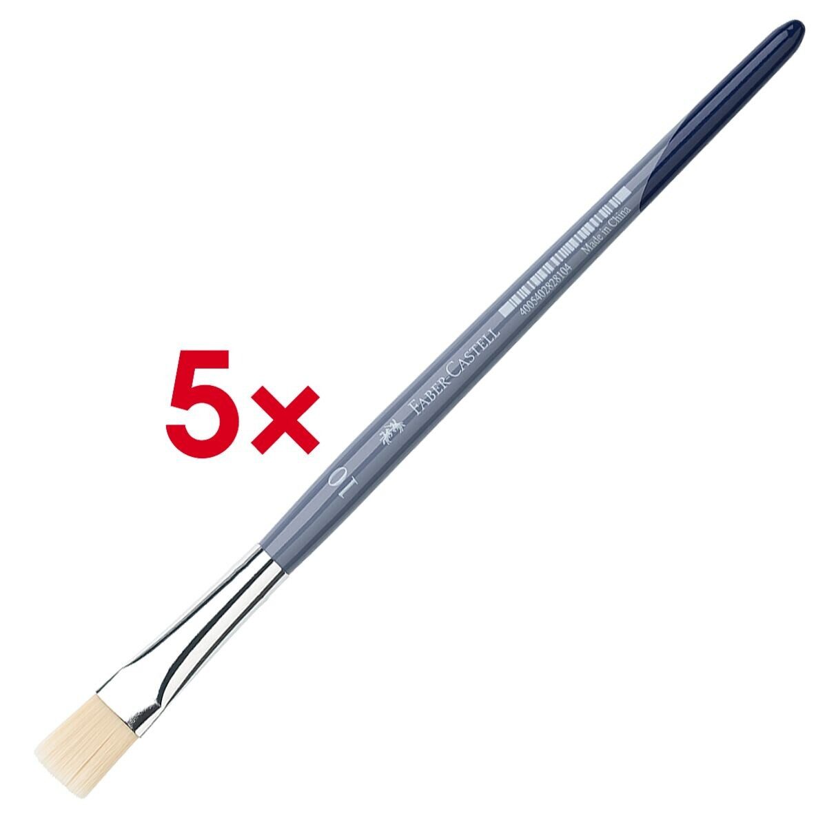 Faber-Castell Malpinsel, (5 St), flach, Größe 10