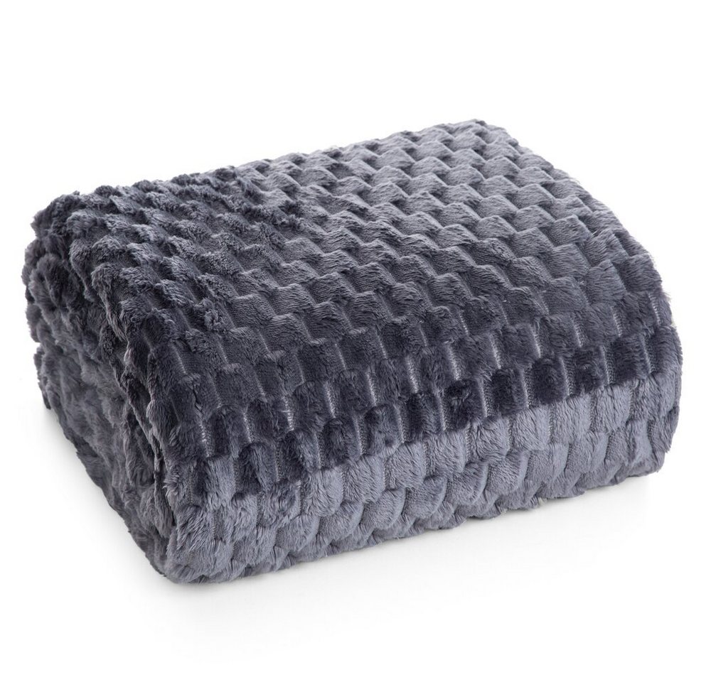 Wohndecke CINDY/6, Design91, Tolle Struktur, Waffelmuster, Weich, Karierte Decke, Karomuster