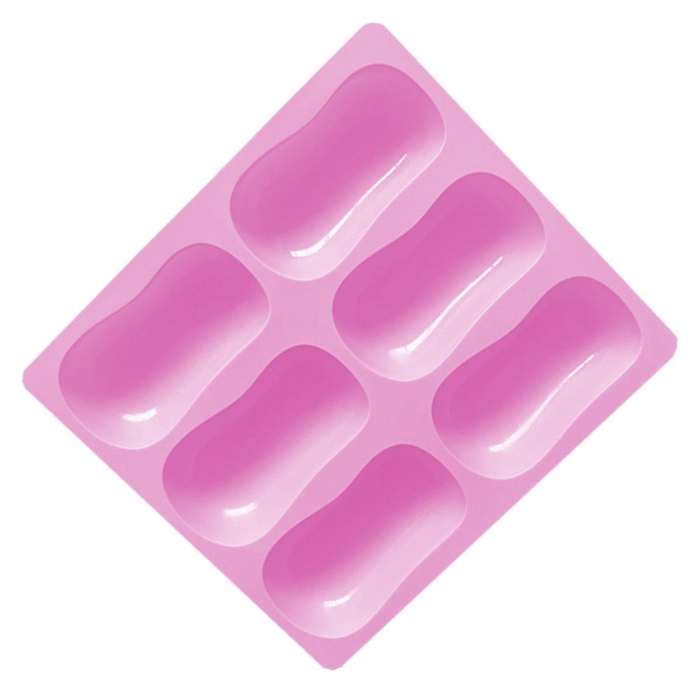 Blusmart Silikonform 6-Rillen-Seifen-DIY-Form, Entformbare Leicht Silikonform Hochwertige, pink Seifenform