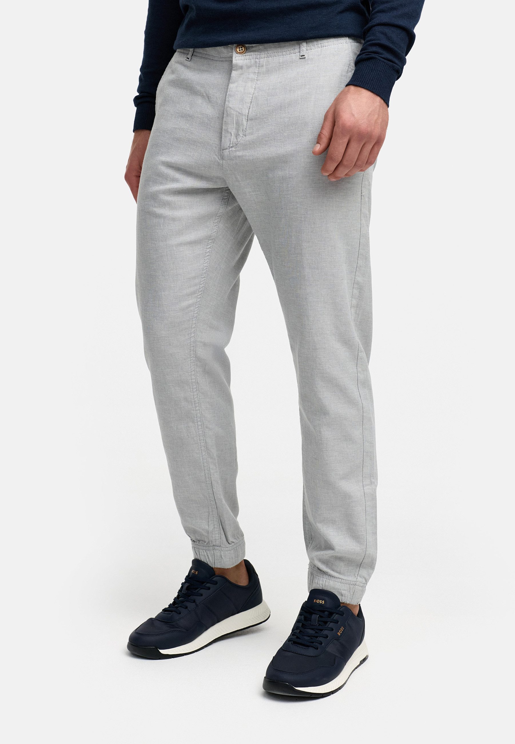 Indicode Leinenhose Herren Blnda Sommerhose Leinen Herrenhose samt dekorativem Gürtel aus Kordeln