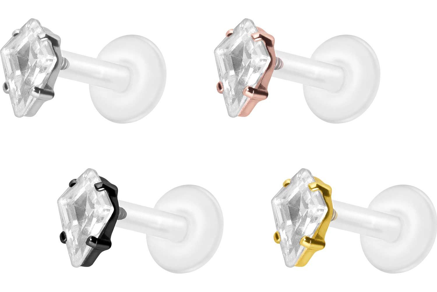 PIERCINGLINE Piercing-Set PTFE Labret mit Innengewinde + Titan-Aufsatz KRIS günstig online kaufen