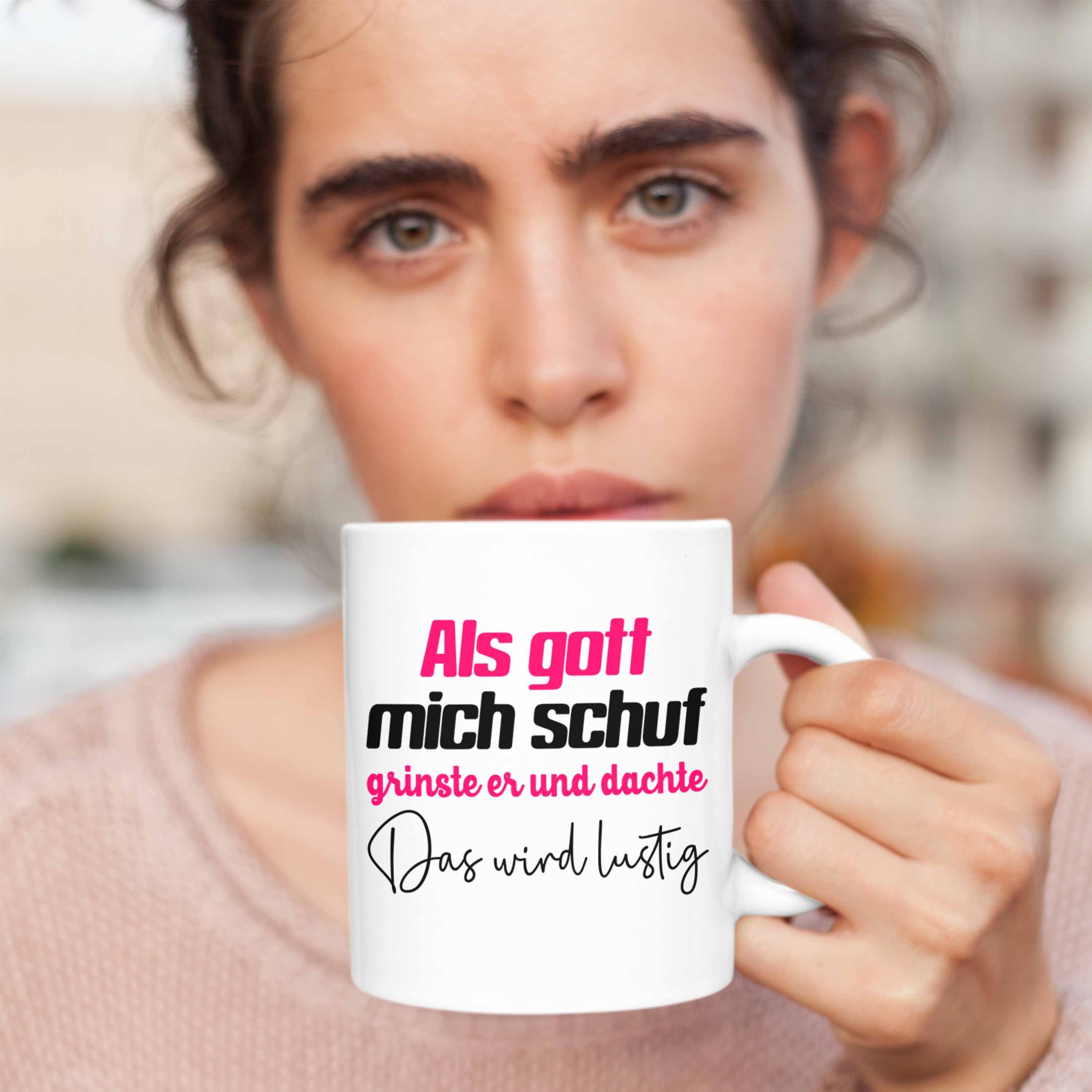 Trendation Tasse Trendation - Als Freundin Frauen Gott Spruch Schuf Mich Kollegin Freundin Weiss Lustiger Beste Tasse Geschenk Mutter