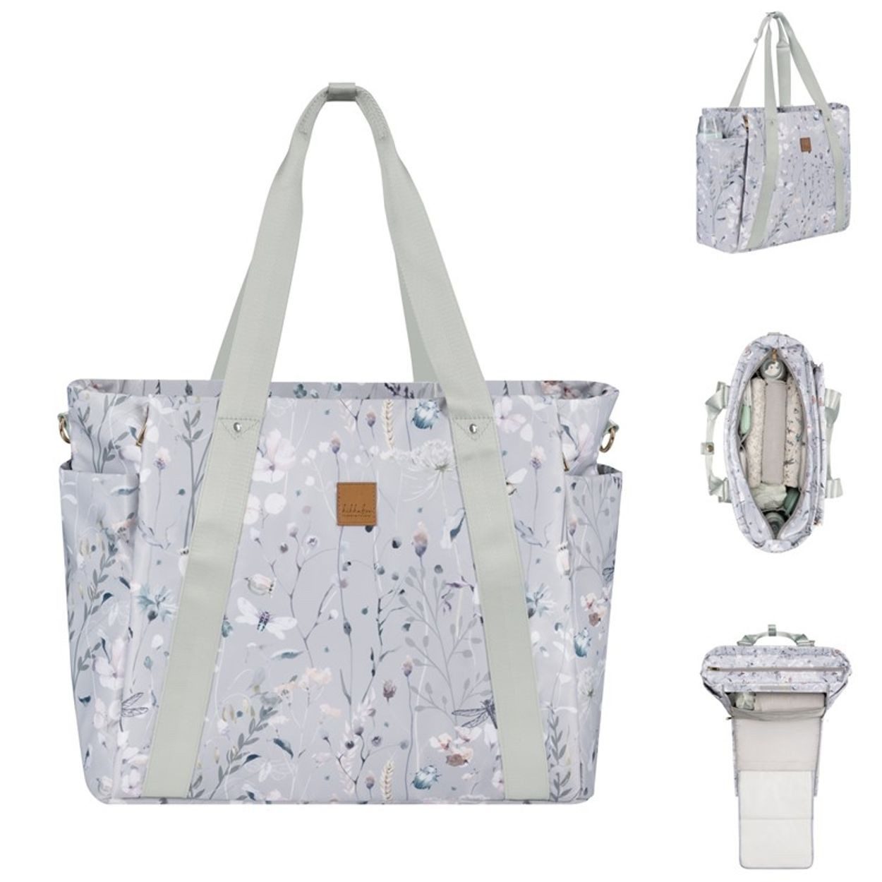Kikkaboo Wickeltasche Wickeltasche Florence (1-tlg), Wickelunterlage, Reißverschluss, Flaschentaschen