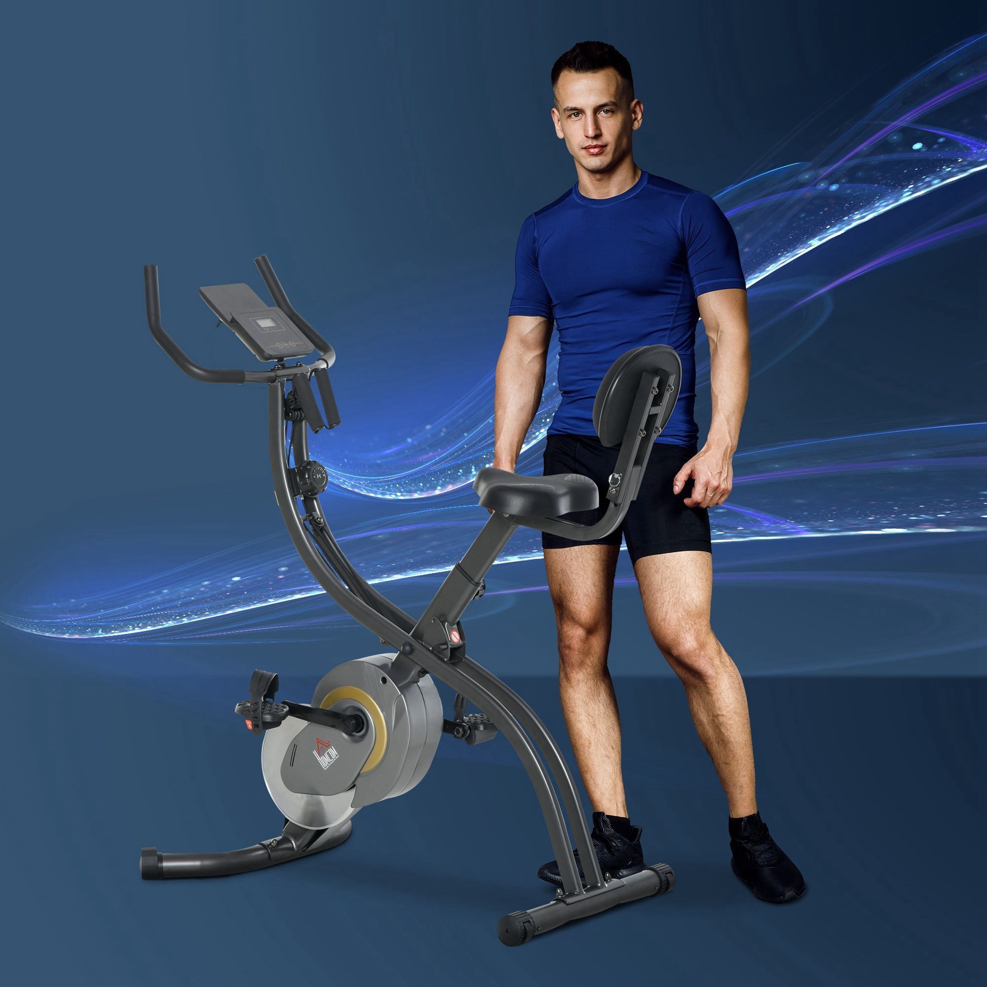 Heimtrainer X-Bike, 2-in-1 Trimmrad, Stahl, Schwarz+Grau, 51 x 97 x 115 cm
