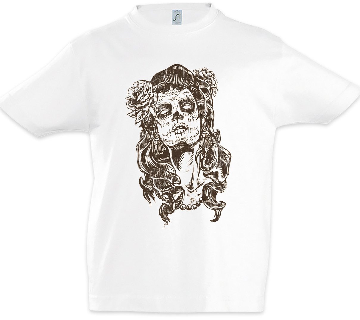 Print-Shirt Dia de Muertos I Kinder T-Shirt Mexican Sugar Skull Schädel Mexiko