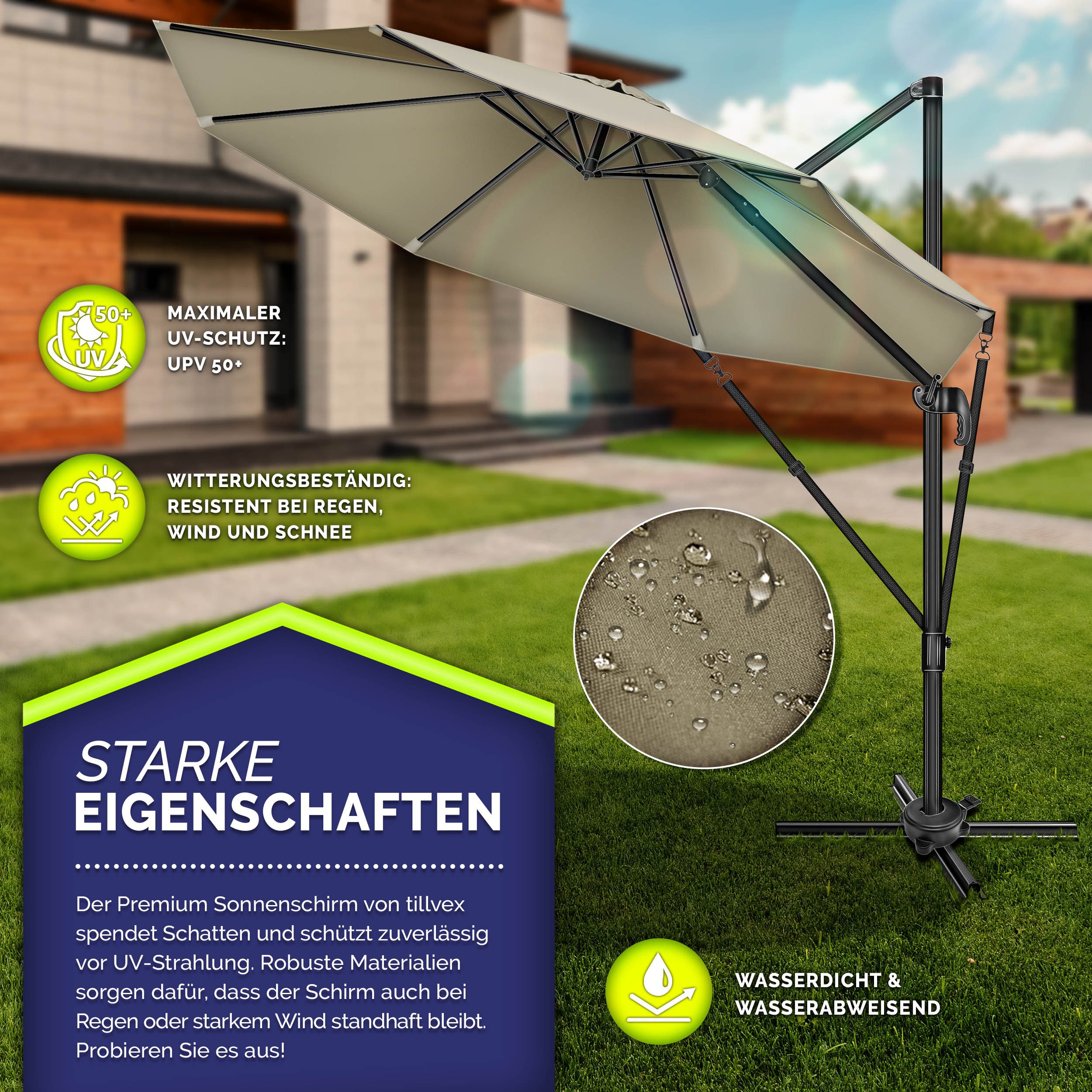 tillvex Sonnenschirm tillvex® Premium Alu Sonnenschirm günstig online kaufen