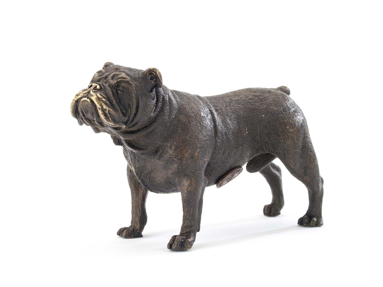 Bulldogge antik Hund Figur Dogge S Skulptur Skulptur Mops Bronze Bronzeskulptur Aubaho